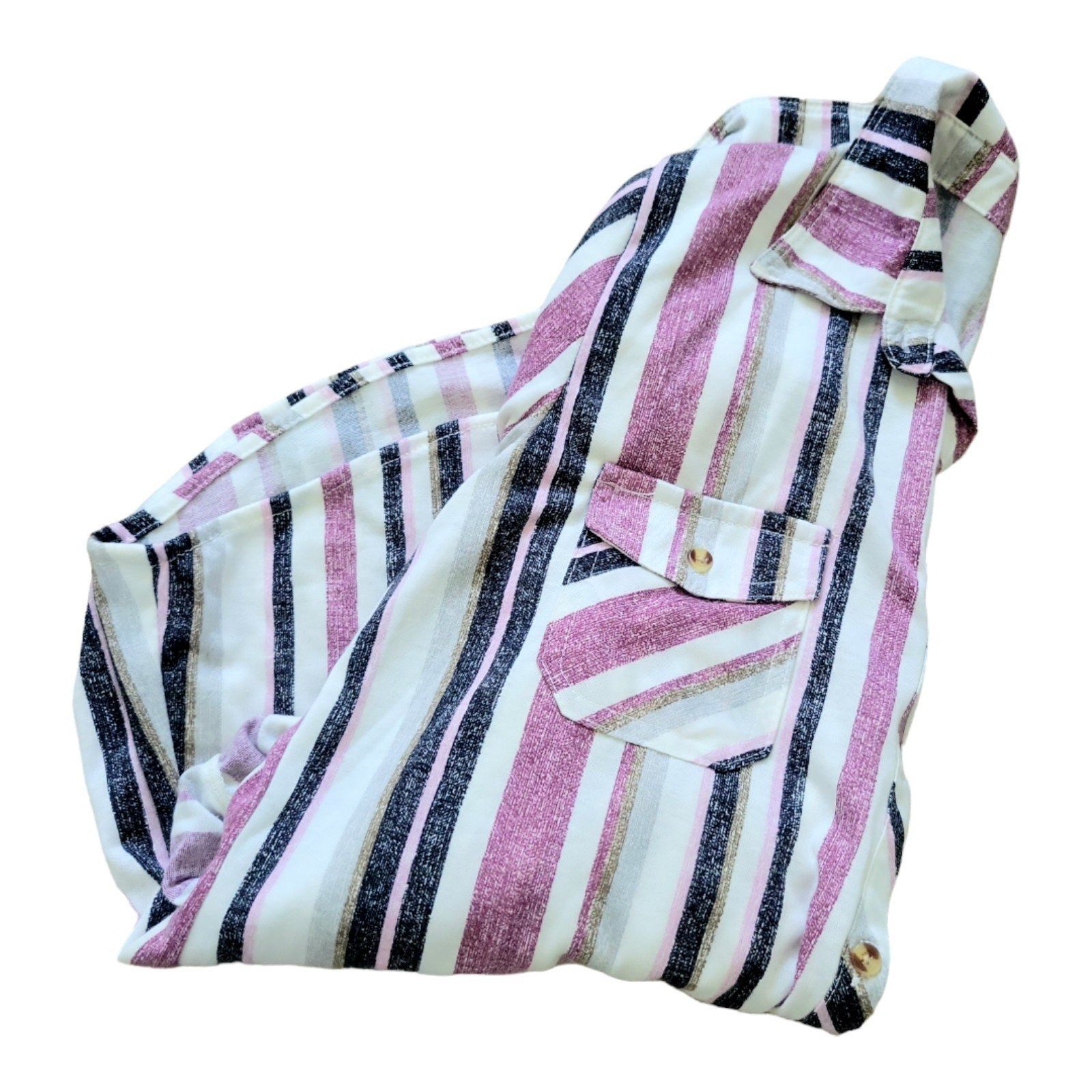 Other Womens M eden & Olivia purple striped 3/4 sleeve button tab Size M / US 6-8 / IT 42-44 - 8 Thumbnail