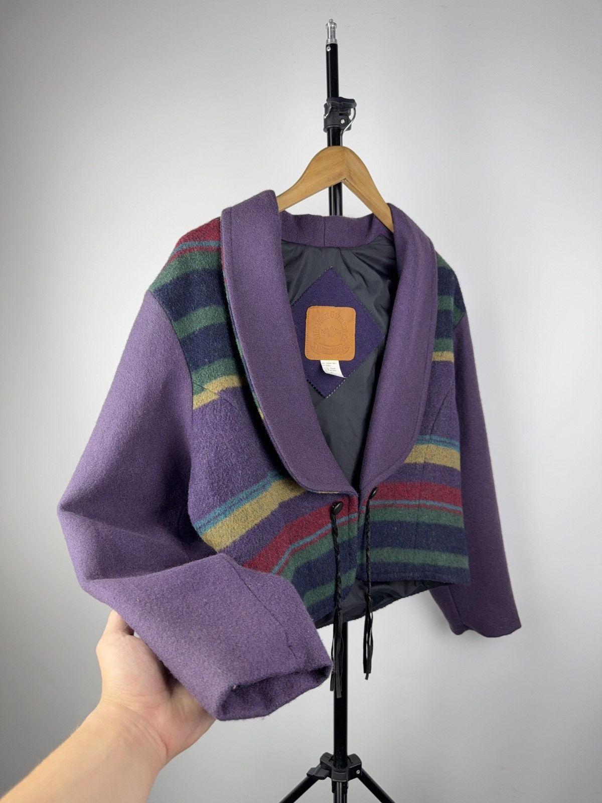 Other Vintage 90s Mid West Wool Jacket Western Striped Canada Size M / US 6-8 / IT 42-44 - 3 Thumbnail
