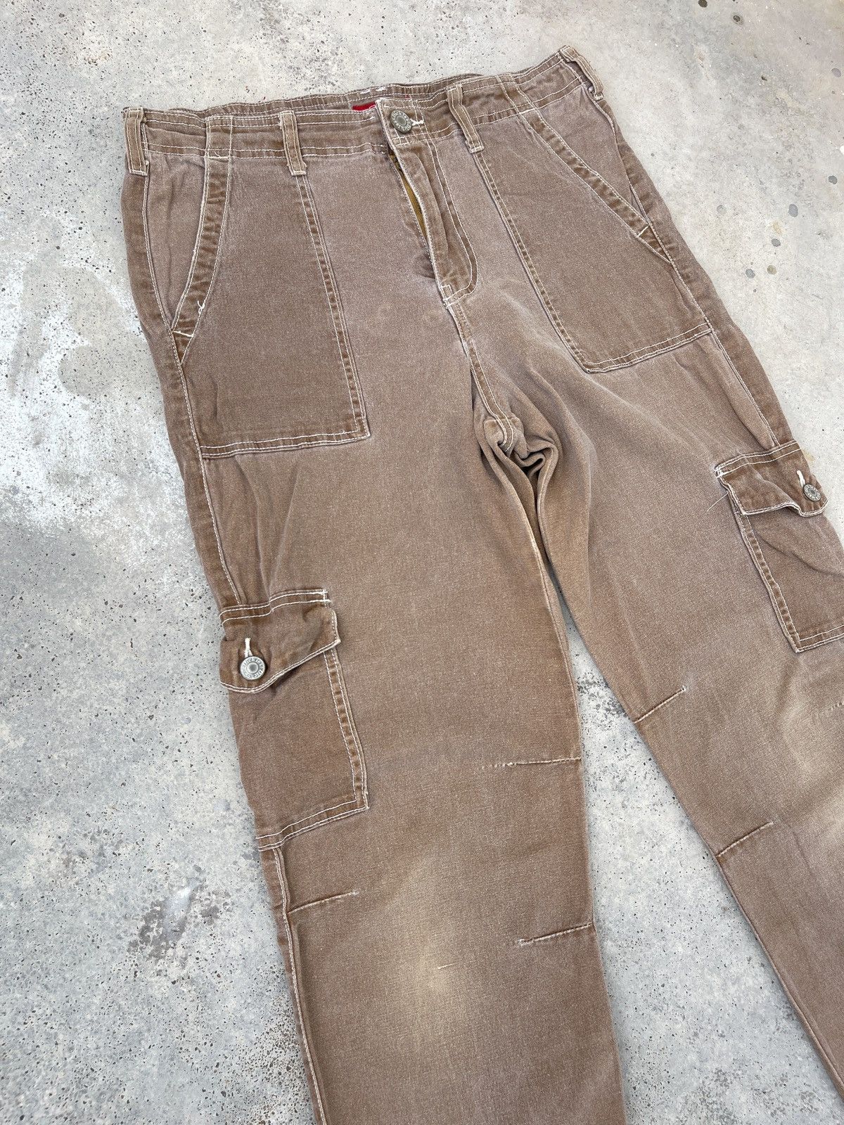 Dickies × Vintage Vintage 90s Faded Brown Dickies Cargo 6 Pocket Pants Size US 31 - 5 Thumbnail