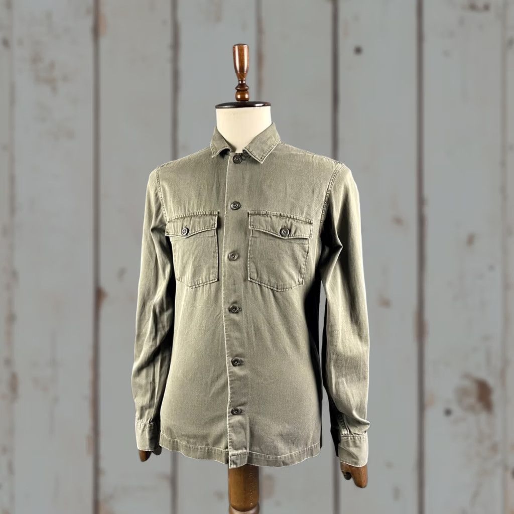 Allsaints Allsaints Mens Size S Gray Denim Cotton Long Sleeve Military Trucker Jacket Size US S / EU 44-46 / 1 - 1 Thumbnail