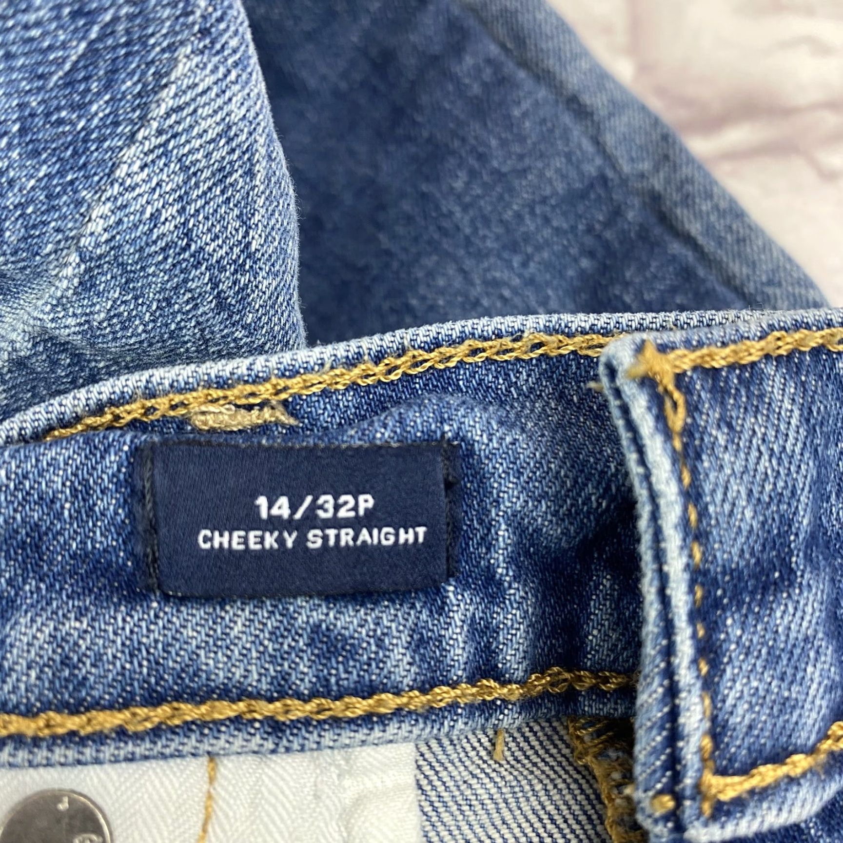 Gap GAP Jeans Womens 14 Petite Blue Patchwork Cheeky Straight Cropped Denim Pants Size 36" / US 14 / IT 50 - 5 Thumbnail
