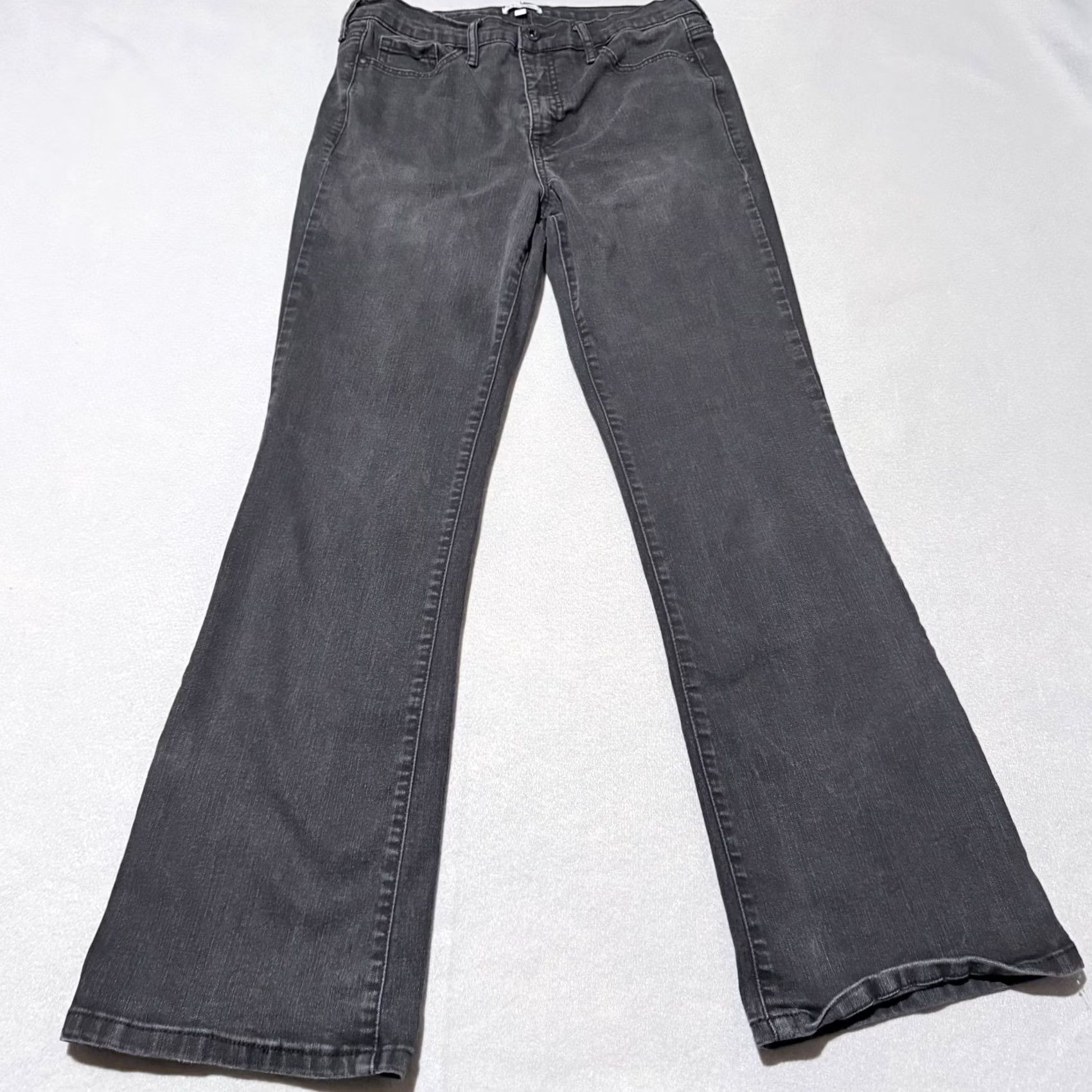 Jessica Simpson Jessica Simpson Denim Jeans Black Medium-Wash Zip-Fly Straight-Leg - 10 Women Jeans Size 32" / US 10 / IT 46 - 2 Thumbnail