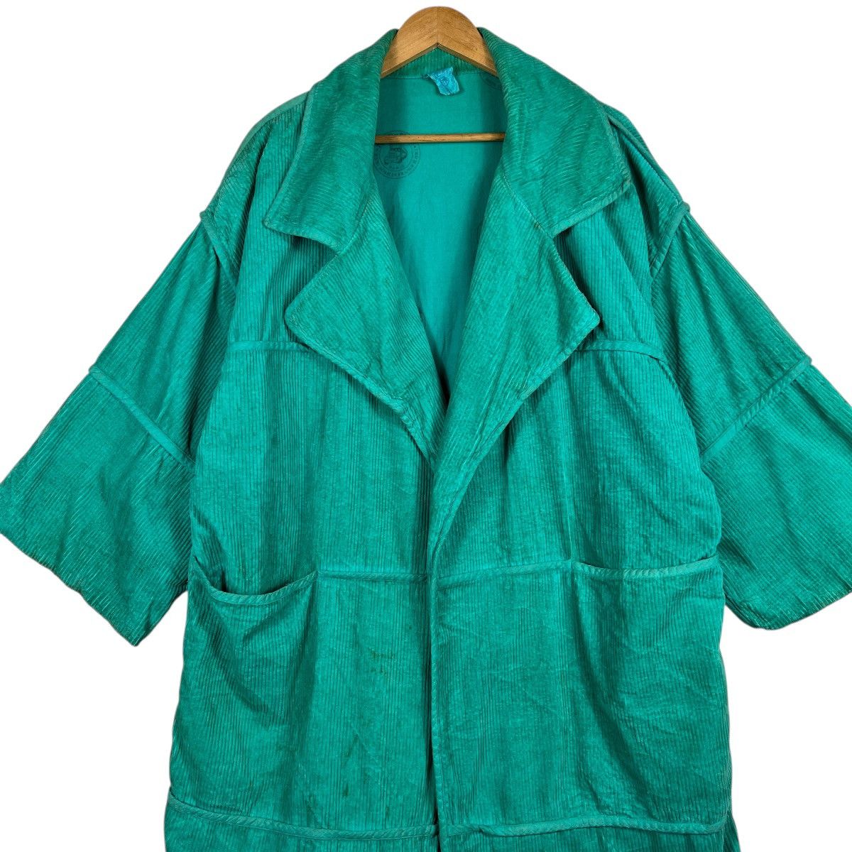 Designer 🔥 NAF NAF PARIS CORDUROY BUTTON LESS COAT Size US XL / EU 56 / 4 - 2 Thumbnail