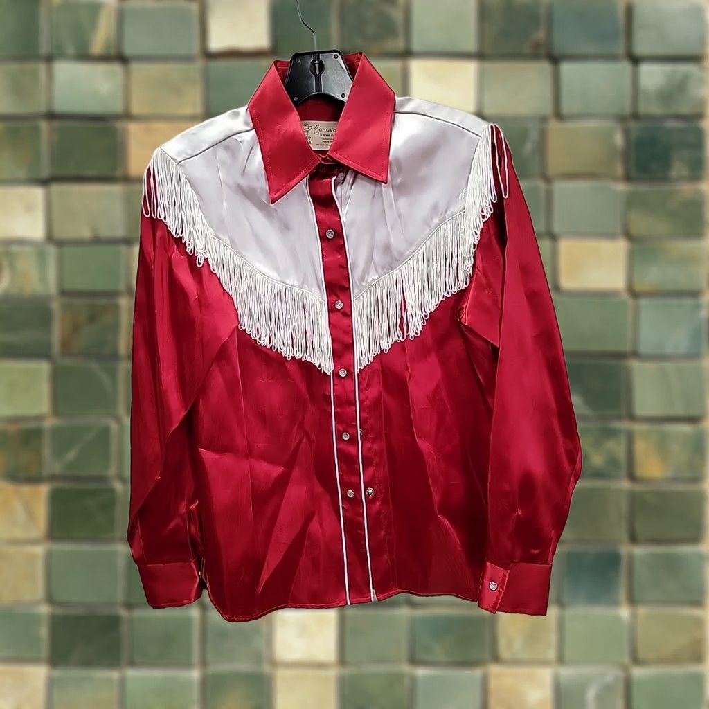 Vintage VINTAGE Caravan Western Apparel Shirt Red Fringe Women's Sz 12 Size XL / US 12-14 / IT 48-50 - 1 Thumbnail