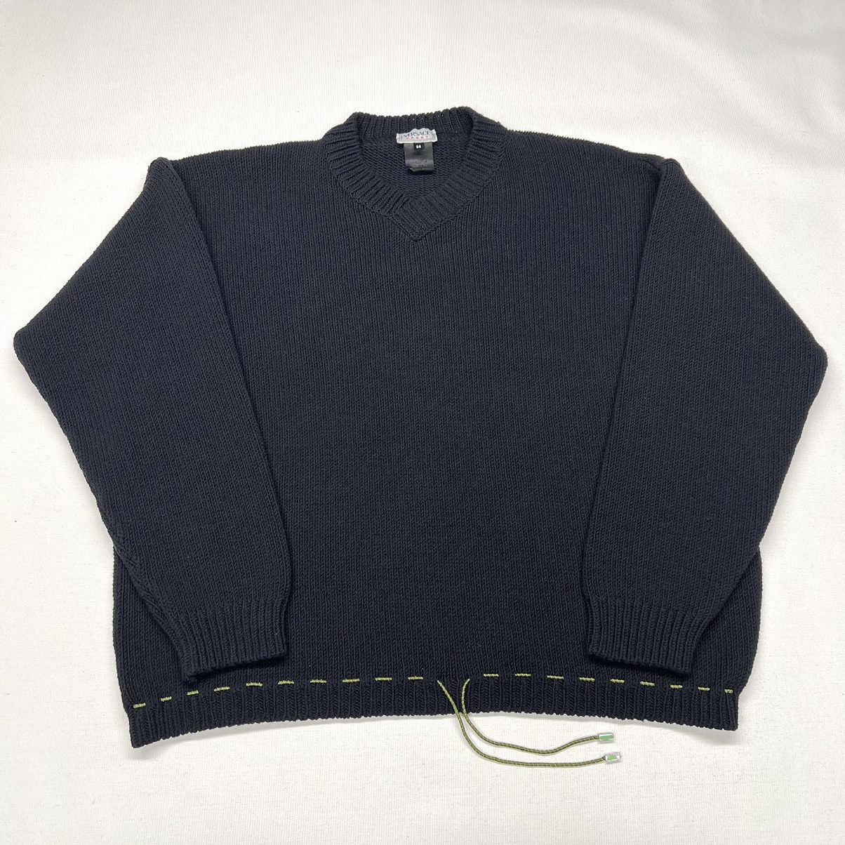 Versace × Vintage VTG Versace Sport Sweater Black Knit Alias V Neck Pullover Size US XL / EU 56 / 4 - 1 Thumbnail