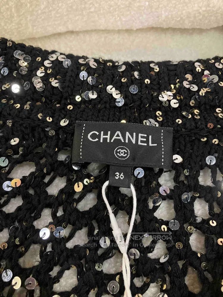 Chanel Chanel Black sequined lapel cardigan jacket Size XS / US 0-2 / IT 36-38 - 7 Thumbnail