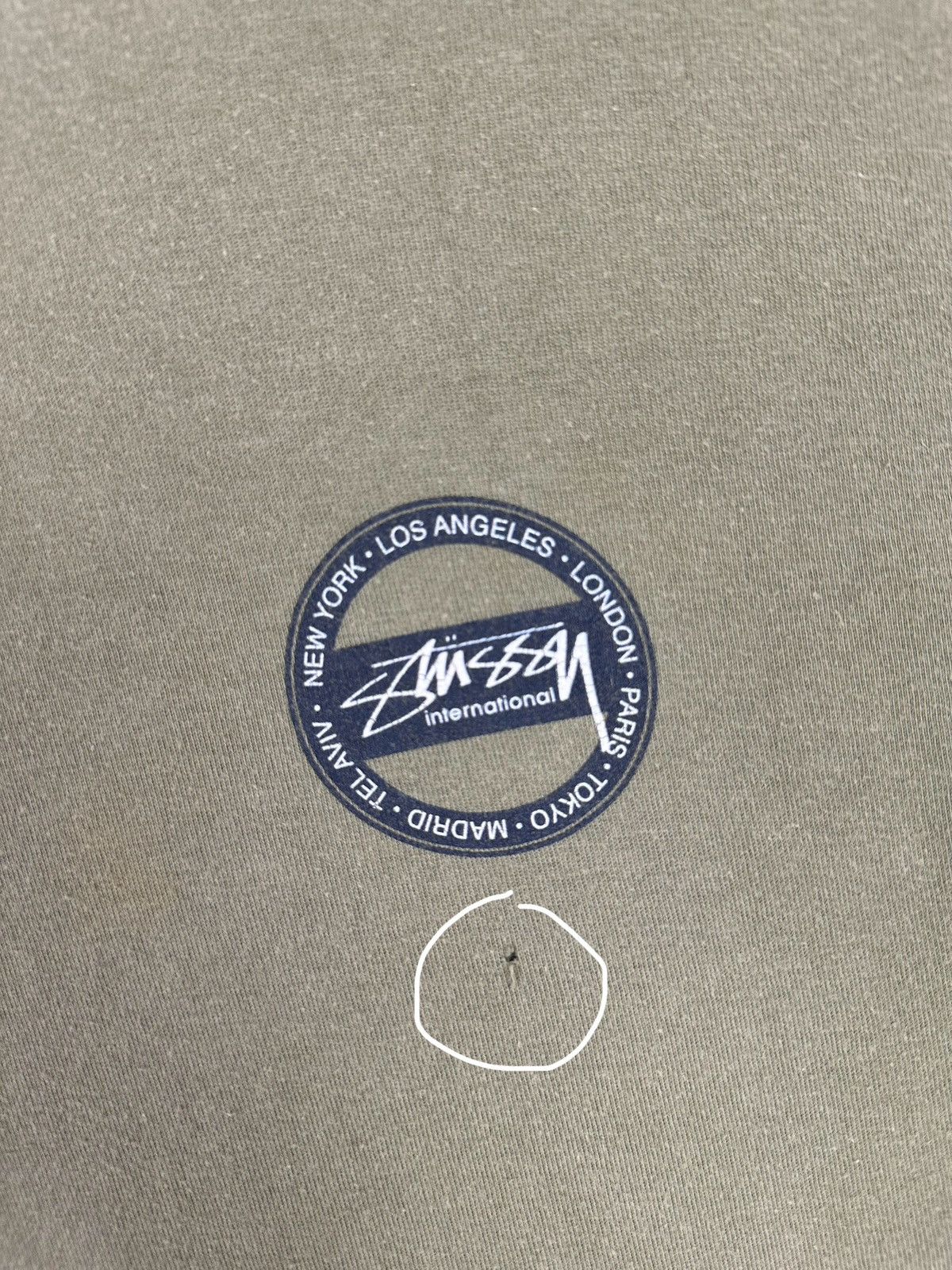 Stussy Stussy International Tour Overprint Logo Olive T-Shirt Size US M / EU 48-50 / 2 - 7 Thumbnail