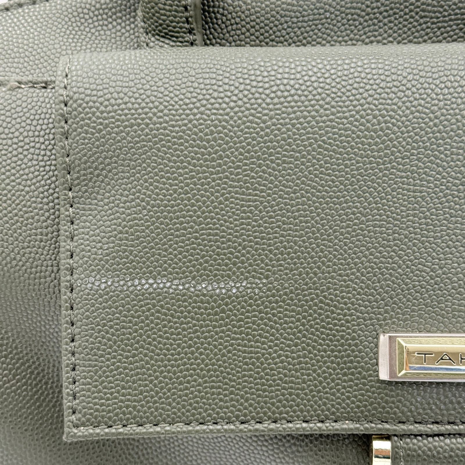 Elie Tahari Tahari Green Textured Satchel Top Handle Bag Size ONE SIZE - 7 Thumbnail