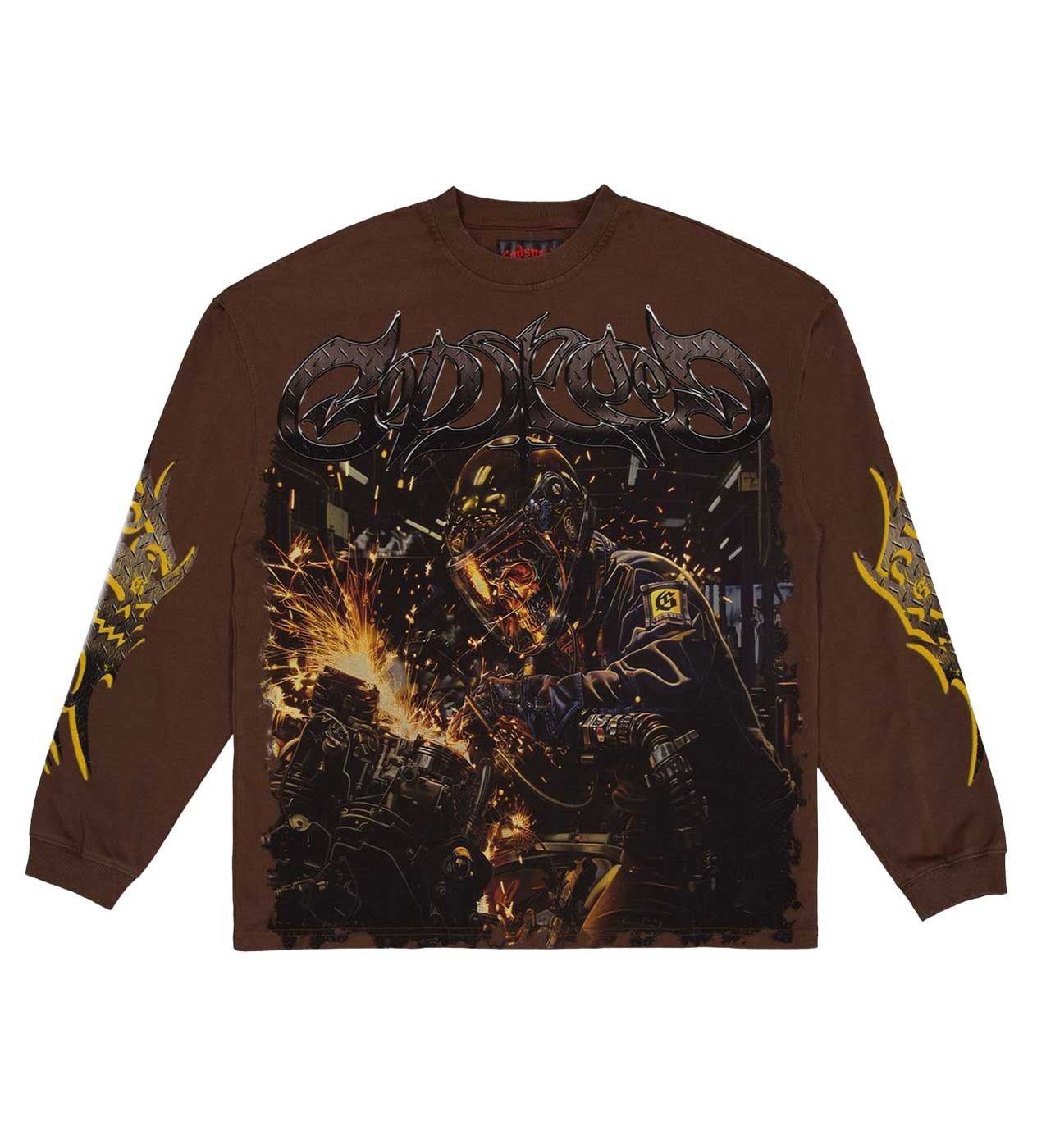 Under Construction L/S Tee Brown