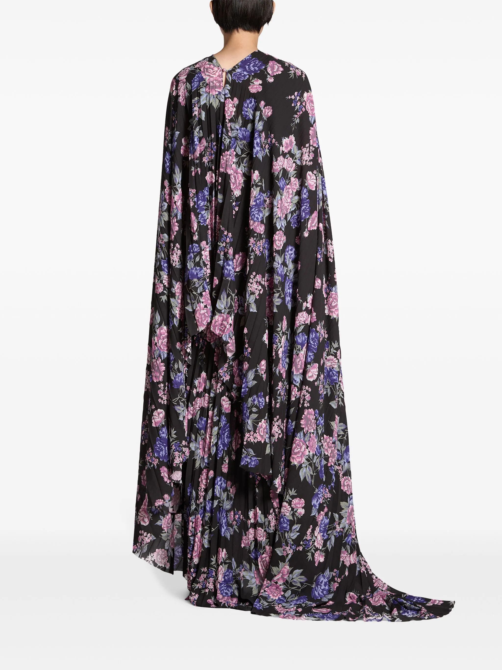 Balenciaga oc11z0825 Floral Circle Pleated Dress in Multicolor Size XL / US 12-14 / IT 48-50 - 4 Thumbnail