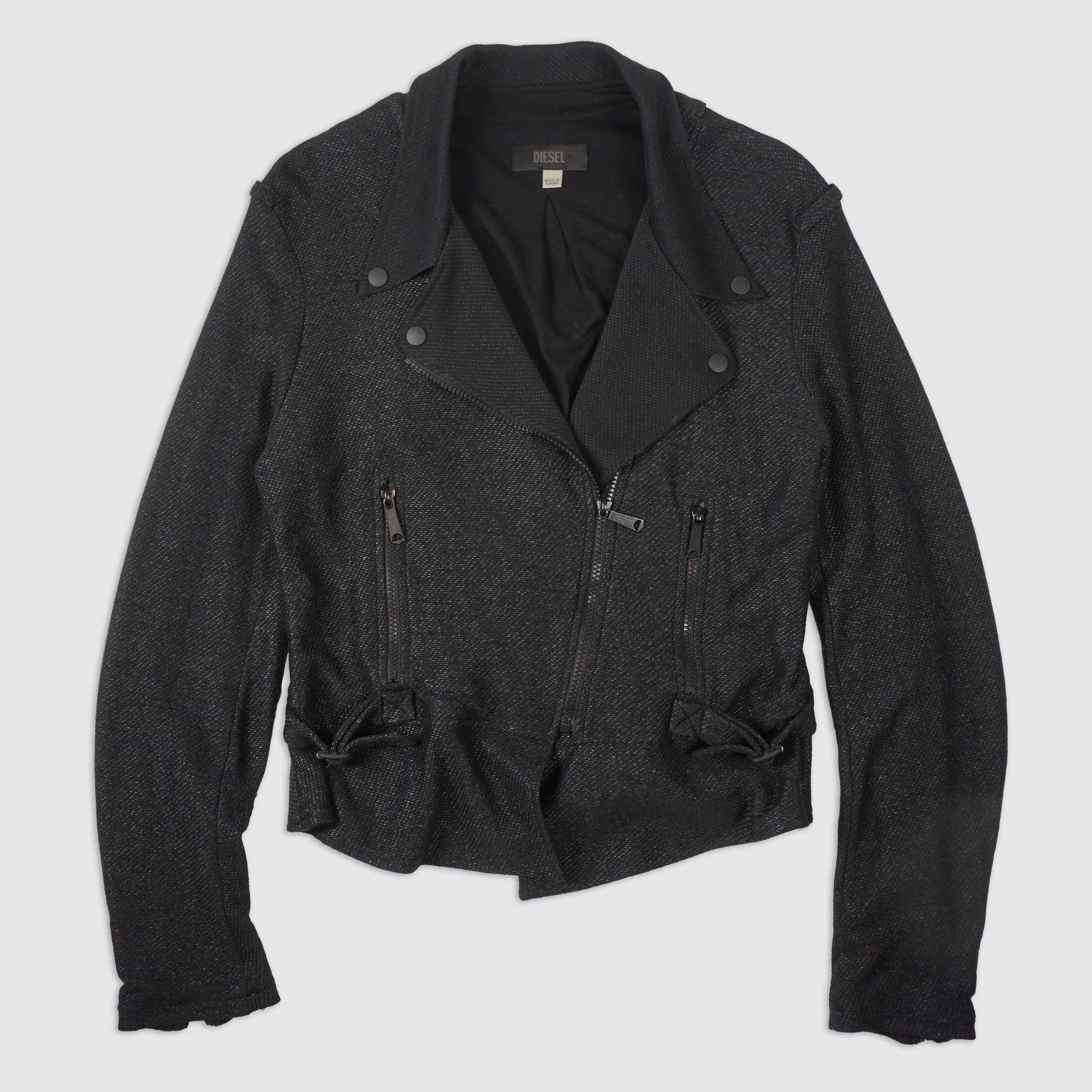 Diesel Diesel Women’s Moto-Style Textured Zip Jacket Size S / US 4 / IT 40 - 1 Thumbnail