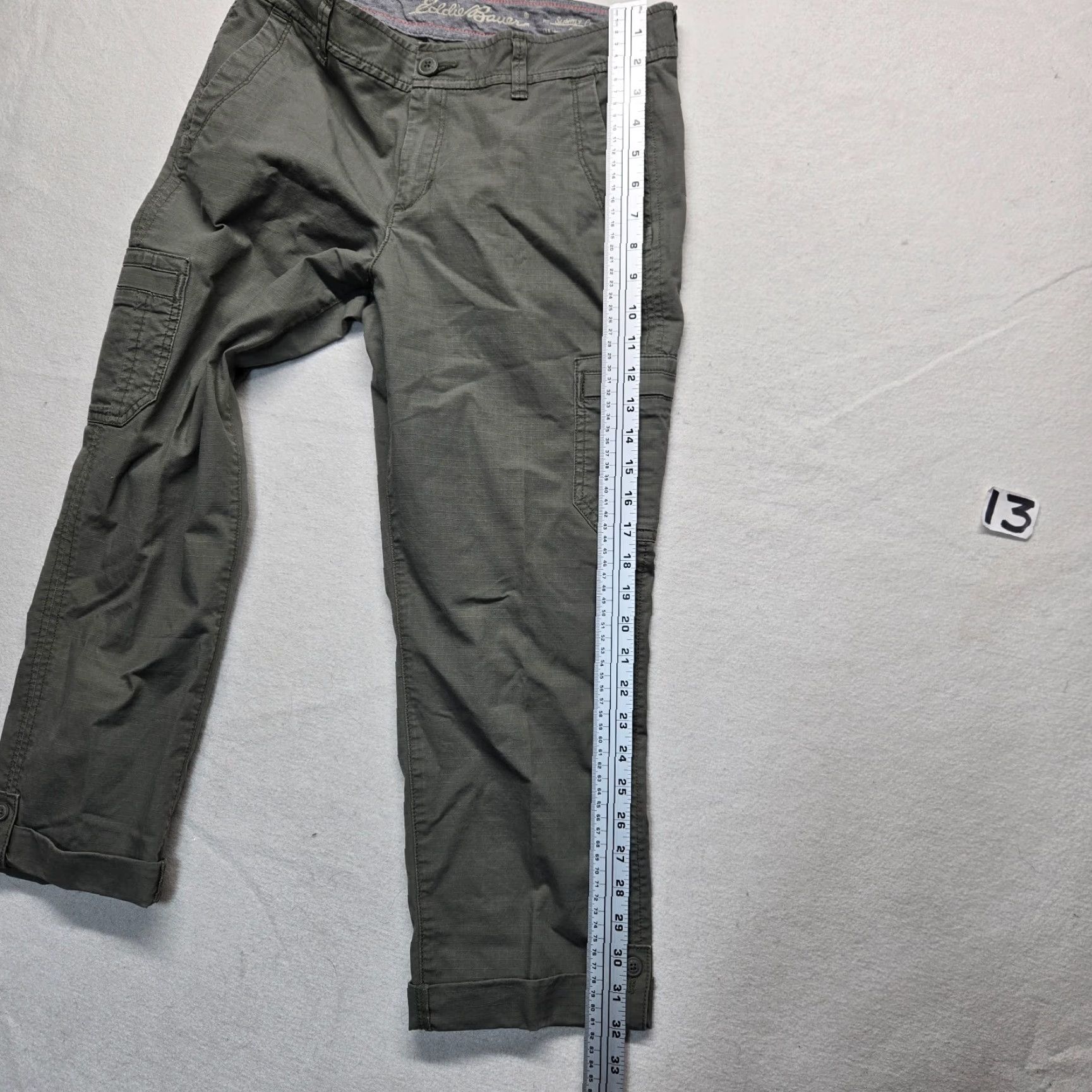 Vintage Vintage Unbranded Green High Rise Stretch Cargo Pants Ladies 4XL Plus Size Knitted Ankle Trousers Size 40" / US 18 - 7 Thumbnail