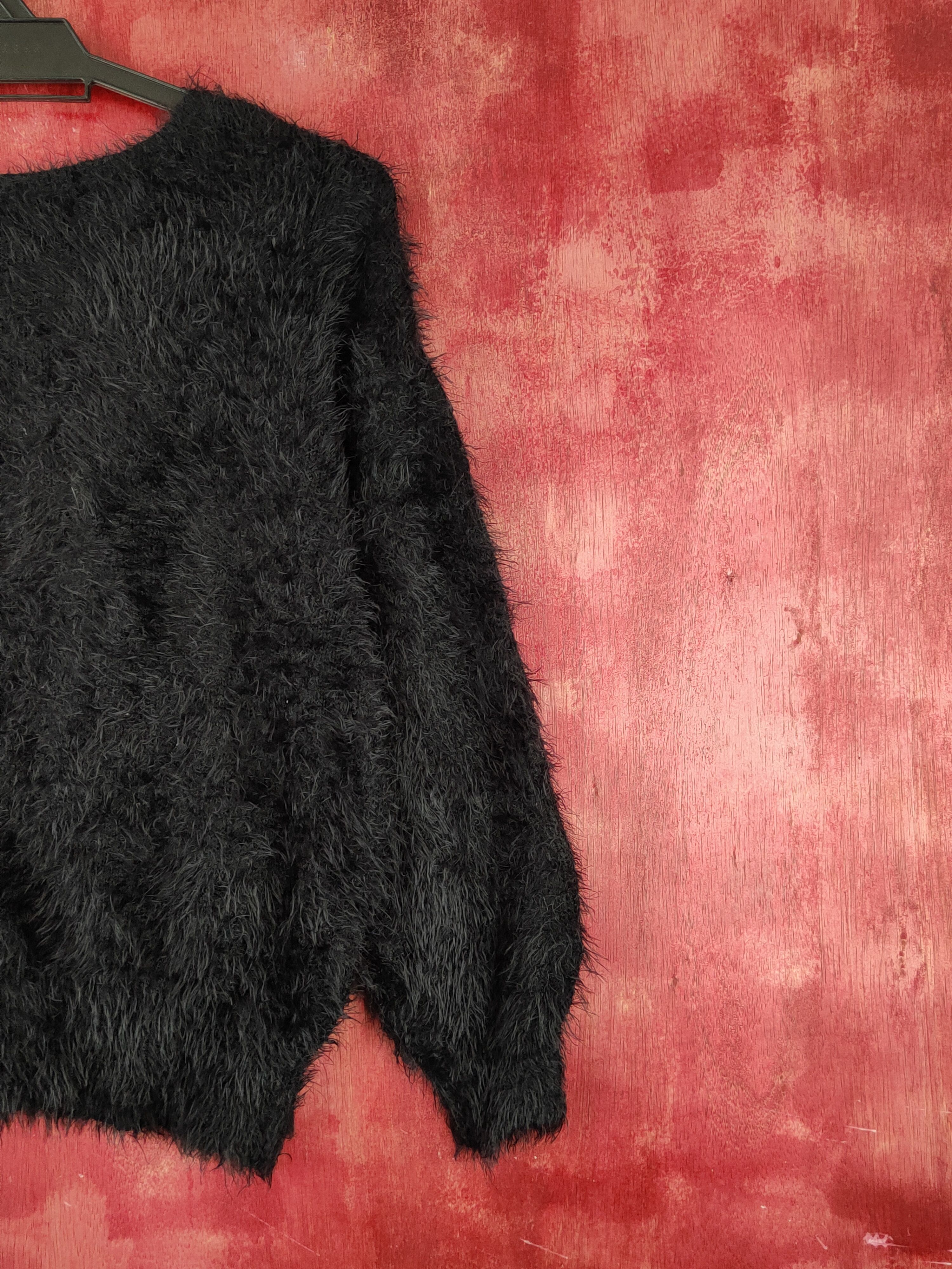 Homespun Knitwear × Japanese Brand × Vintage Earth Music & Ecology Black Fur Mohair Knitwear #S1886 Size S / US 4 / IT 40 - 10 Thumbnail