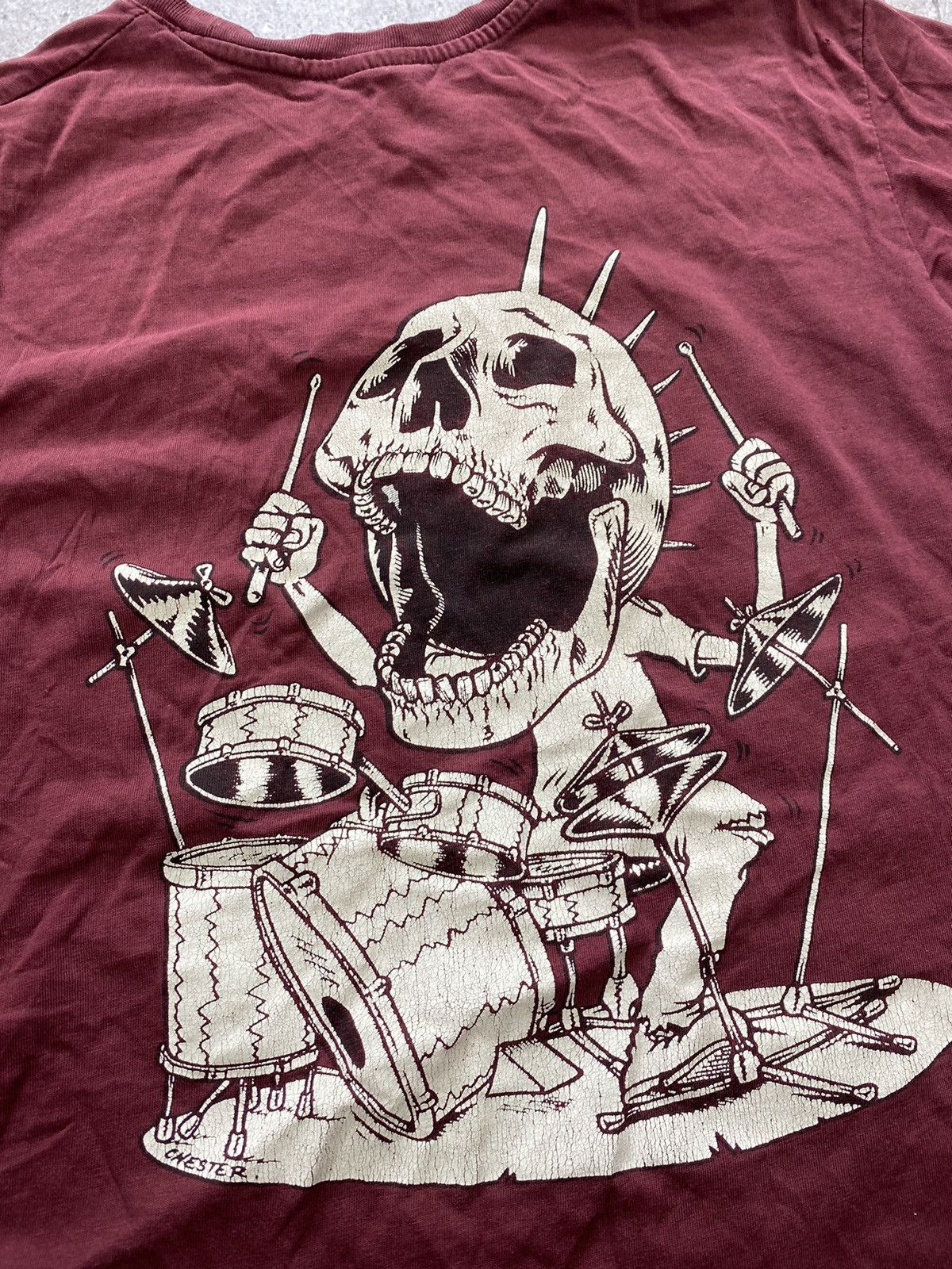 Band Tees × Vintage VINTAGE Y2K AMAZING FADED DEATH SKULL ROCK T SHIRT Size US M / EU 48-50 / 2 - 2 Thumbnail