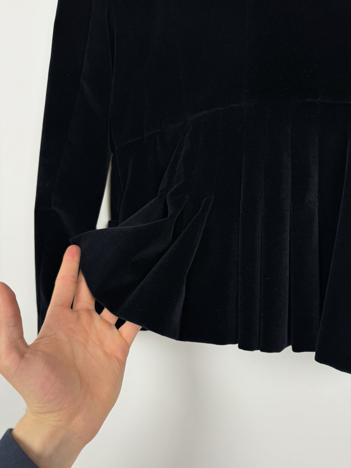 Christian Dior Monsieur 1990s Vintage Christian Dior Pleated Velvet Blazer Jacket Size M / US 6-8 / IT 42-44 - 13 Thumbnail
