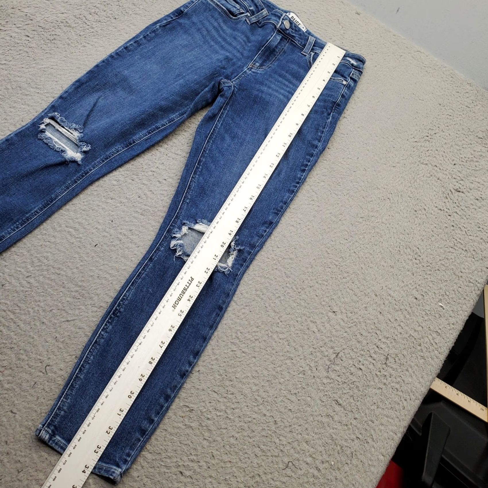 Paige Paige Verdugo Crop Jeans Womens 27 Blue Denim Distressed Skinny Leg Size 27" / US 4 / IT 40 - 4 Thumbnail