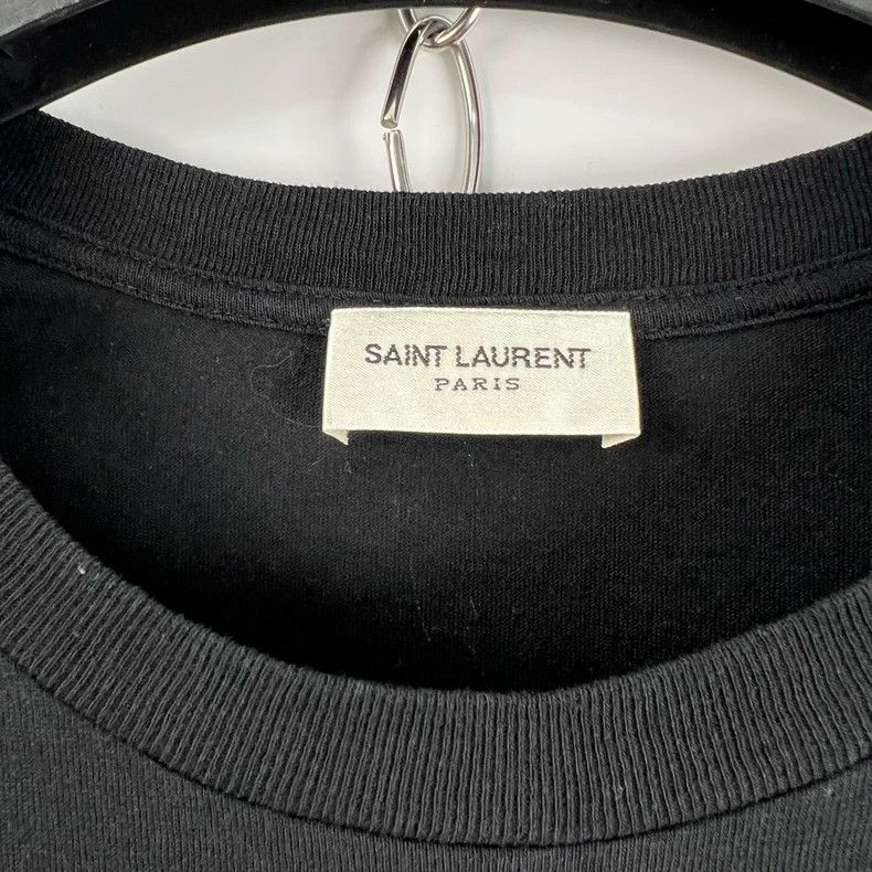Saint Laurent Paris Saint Laurent ParisBlack small logo embroidered short slee Size US M / EU 48-50 / 2 - 3 Thumbnail