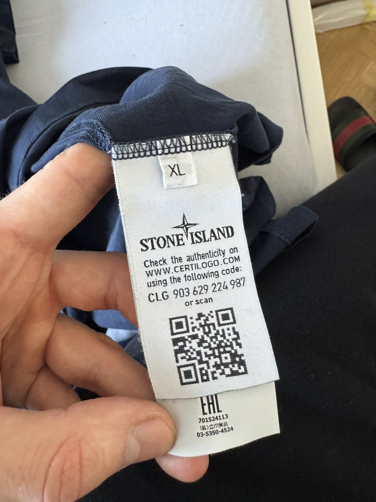 Stone Island SI Mini Logo Patch Tee Navy Hype Streetwear