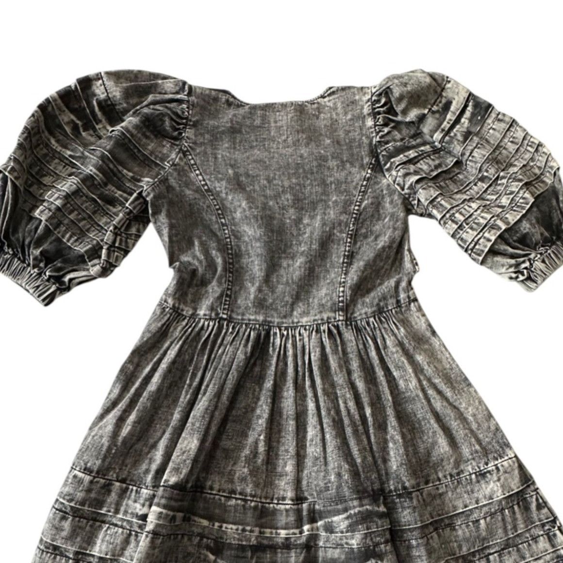 Sea New York Sea New York Dylan Mini Dress 00 Black Chambray Puff Sleeve Size XXS / US 00 / IT 34 - 11 Thumbnail
