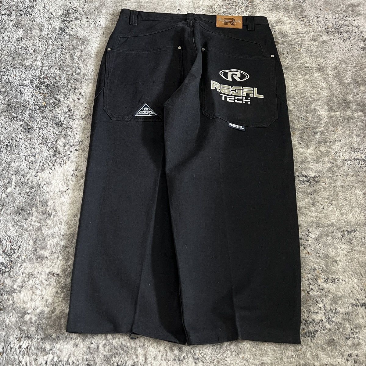 Crazy Vintage Y2K Regal super baggy wide leg embroidered jea