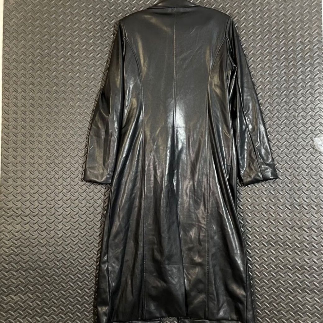 AVEC LES FILLES Avec Les Filles Coat Trench Black Faux Leather Double Breasted Women's M Size M / US 6-8 / IT 42-44 - 2 Thumbnail
