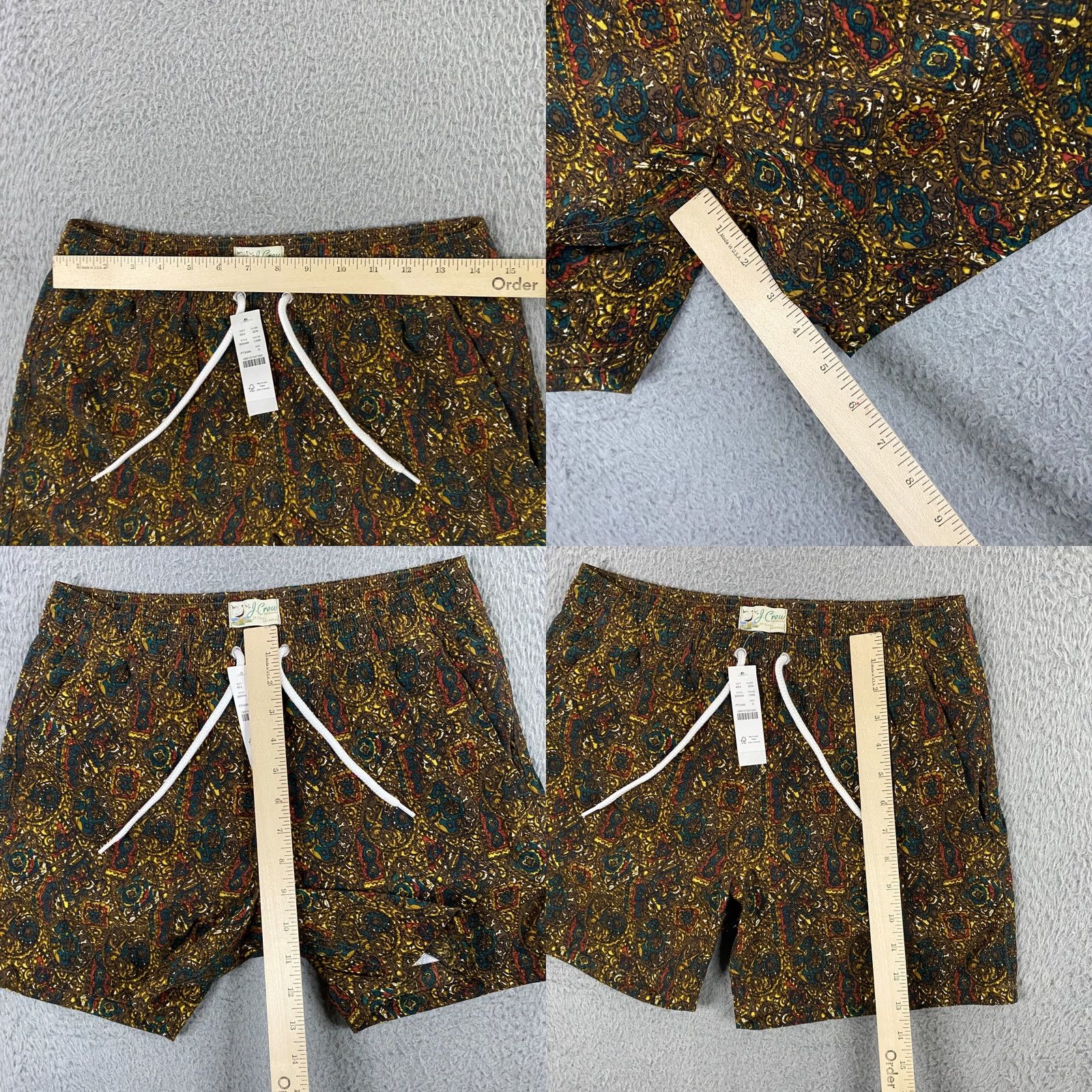 J.Crew J.CREW 5" Stretch Swim Trunk Mens Small In Print With ECONYL® Nylon Board Short Geometric Multicolor Beach Athleisure 90s Mens Shorts XS- Wait Size US 29 - 8 Thumbnail