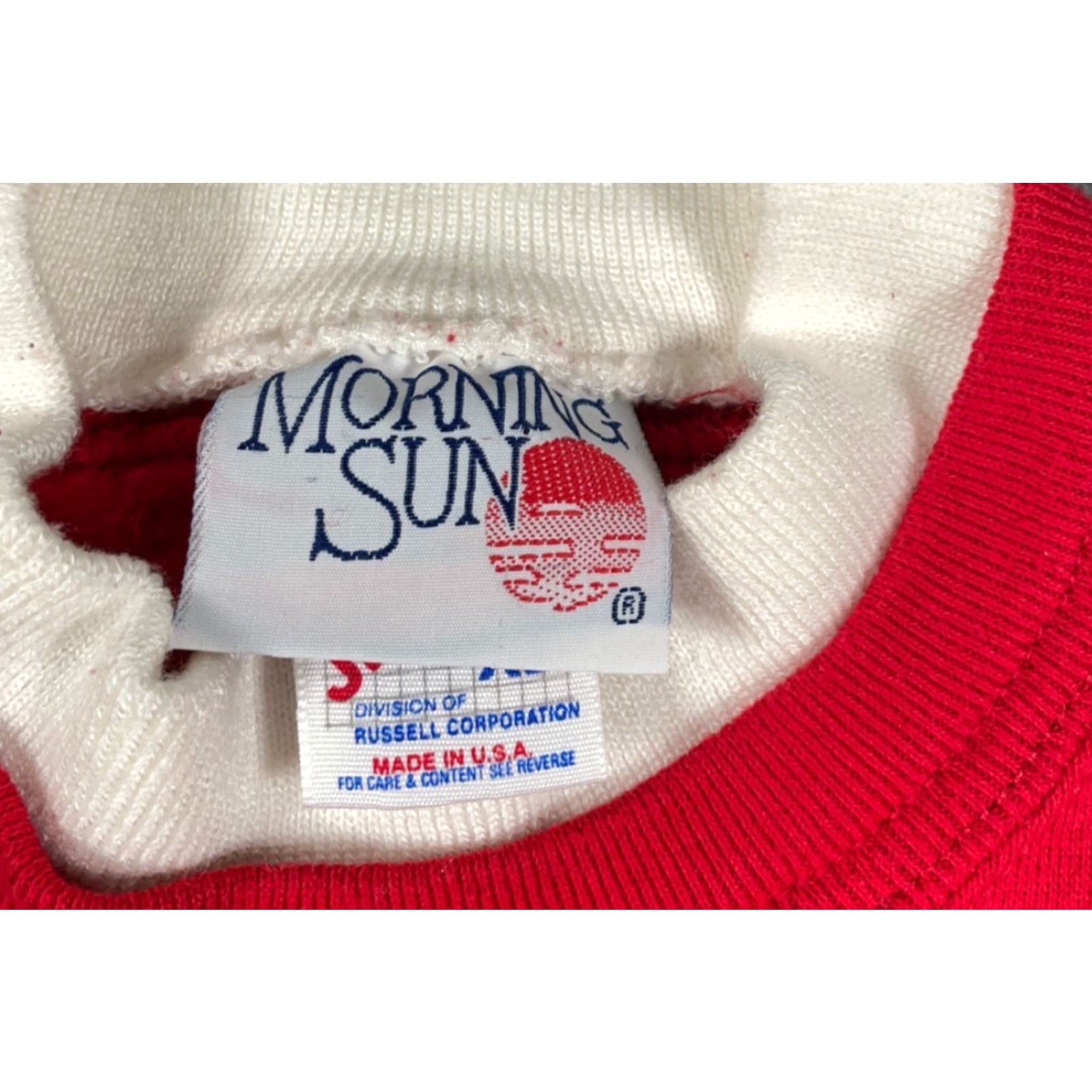 Vintage VINTAGE Morning Sun Cat Sweatshirt Adult XL Red Double Collar Grandma Festive Shirt Size XL / US 12-14 / IT 48-50 - 3 Thumbnail