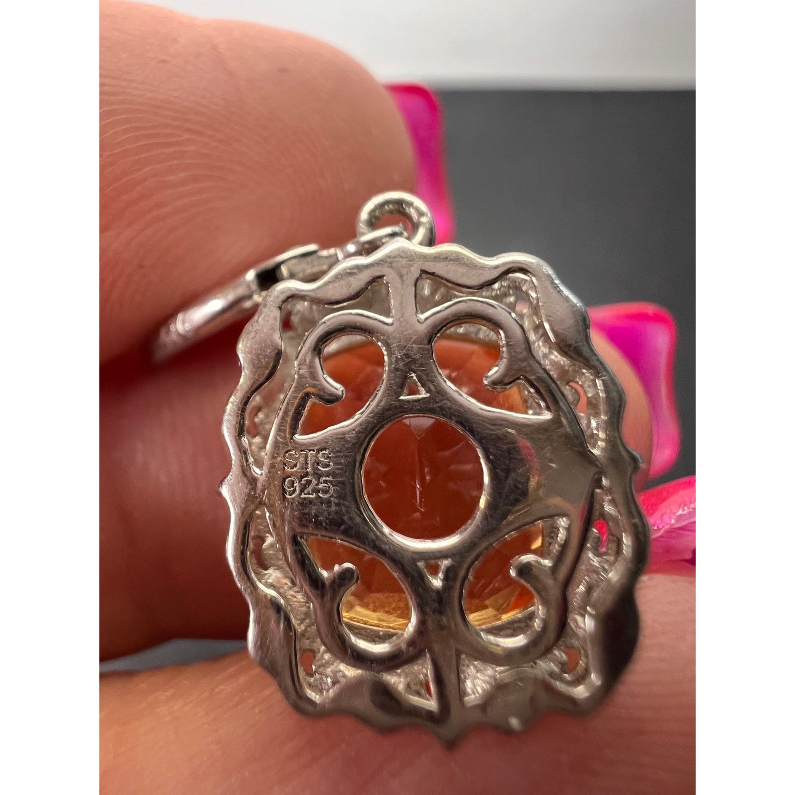 Other Morganite quartz and orange spinel sterling silver earrings Size ONE SIZE - 3 Thumbnail
