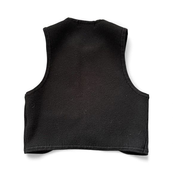 Other Brooklyn Karma Black Cropped Cashmere Blend Knit Tank Top Sz Size S / US 4 / IT 40 - 4 Thumbnail