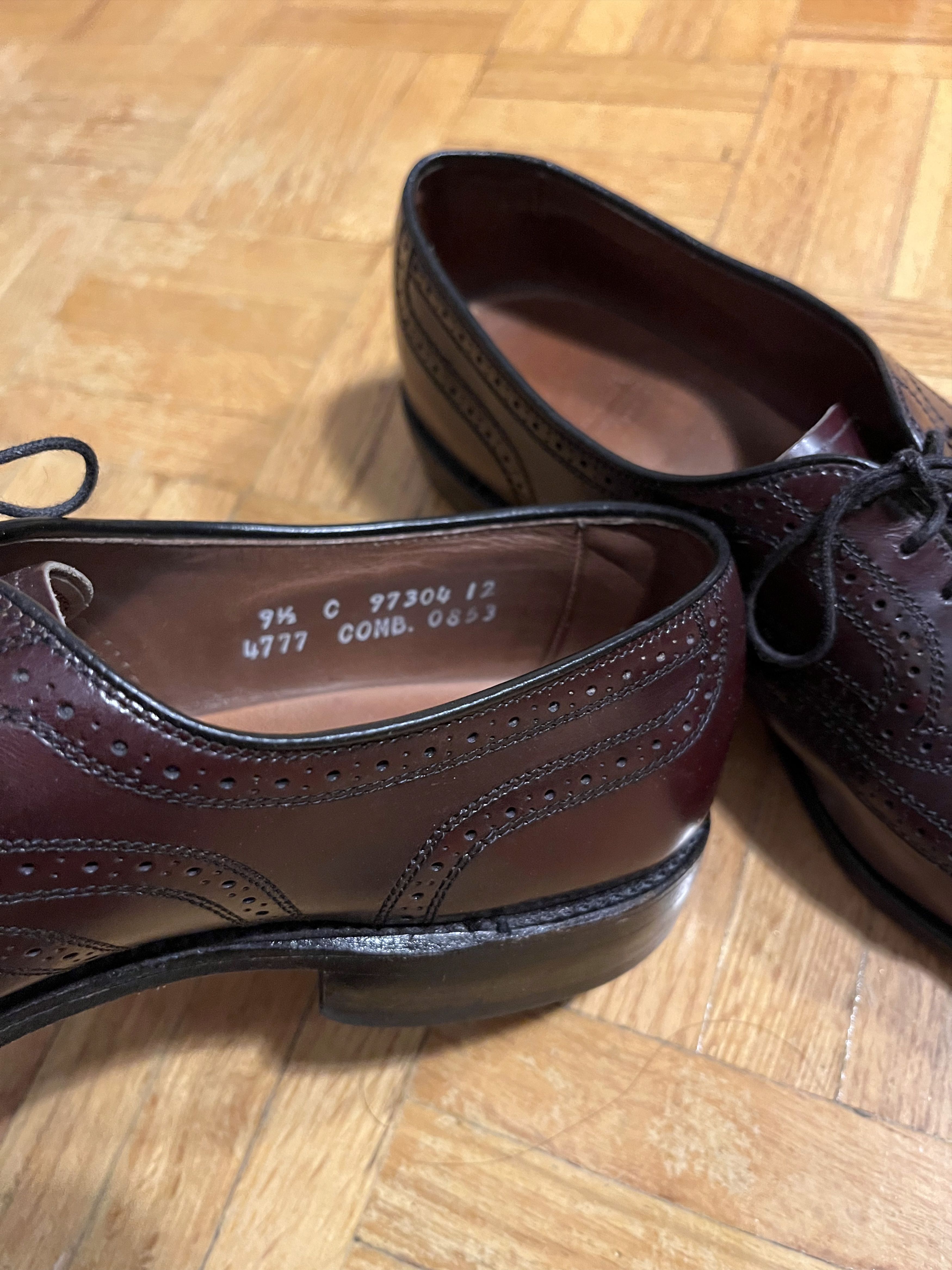 Allen Edmonds Red Allen Edmonds Wingtip Oxford Dress Shoes Size US 9.5 / EU 42-43 - 2 Thumbnail
