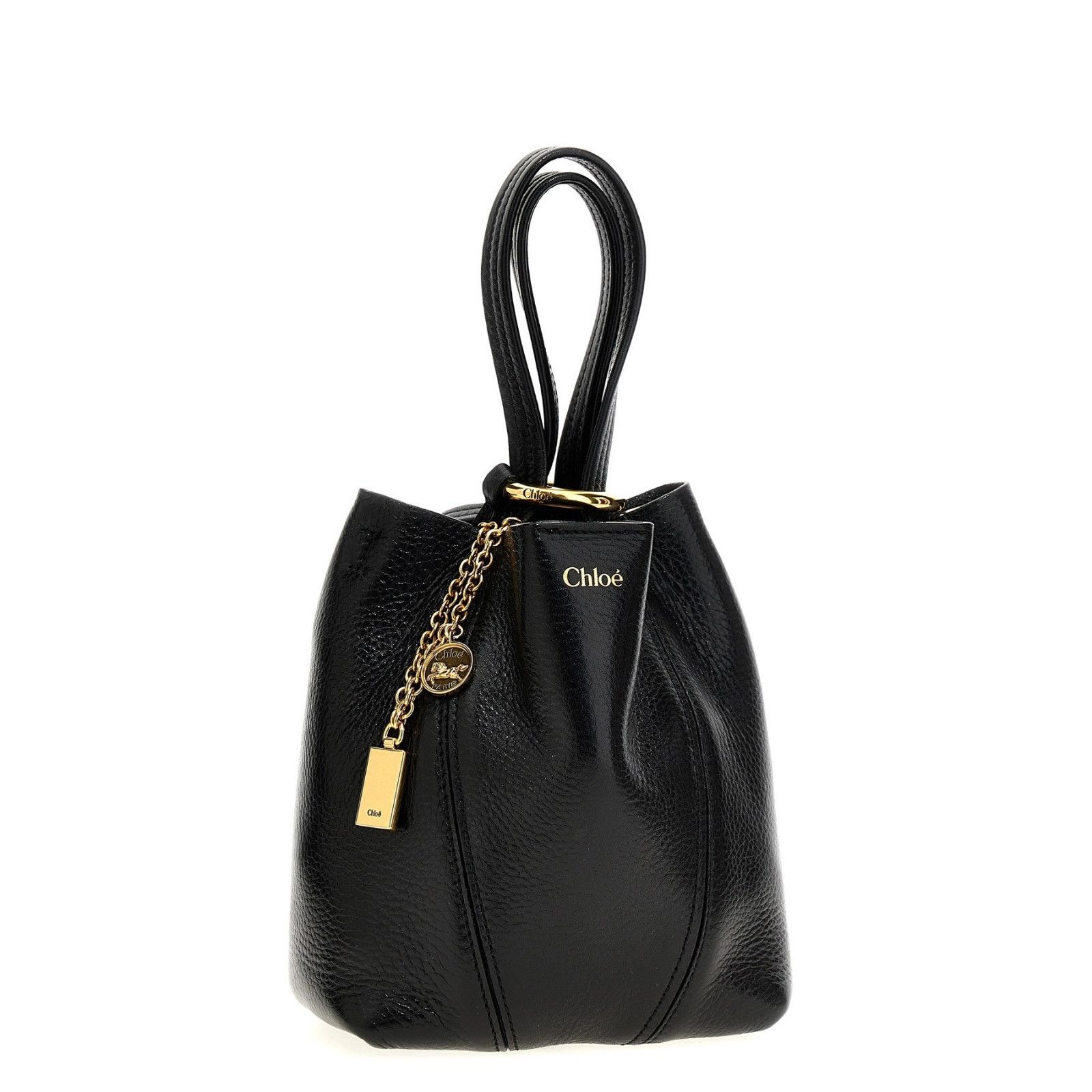 Chloe Chloe Small Spin Black Grained Leather Handbag New & Authent Size ONE SIZE - 3 Thumbnail