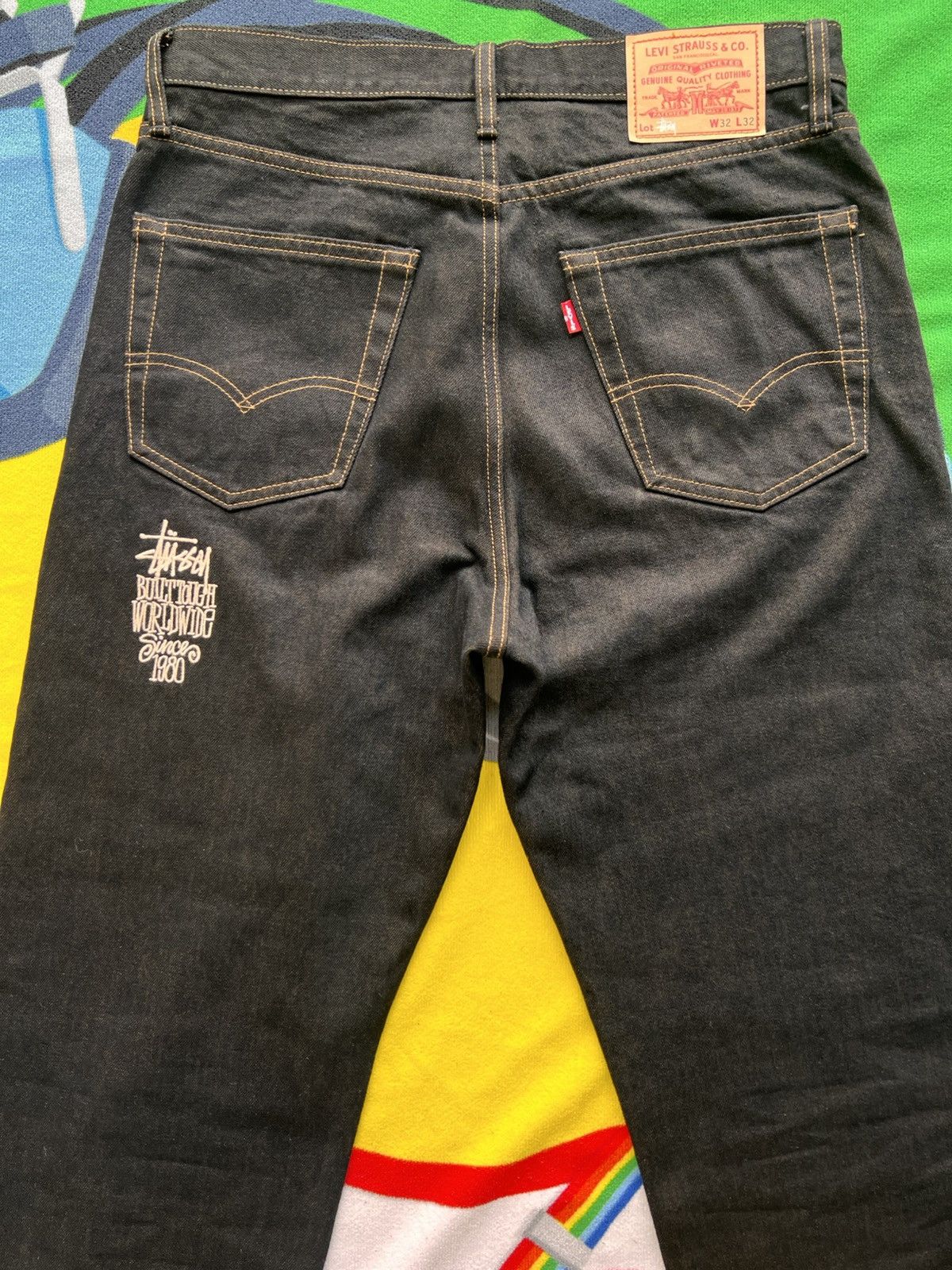 Levi's × Stussy Stüssy Levi’s Crispy Rinse 568 Stay Loose Jeans Black W32 L Size US 32 / EU 48 - 8 Thumbnail
