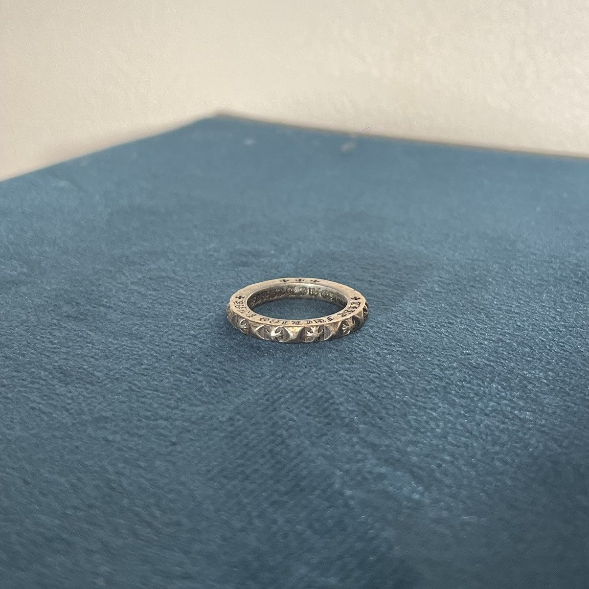 image of Chrome Hearts Tfp Pnk Pls Ring in Silver, Men's