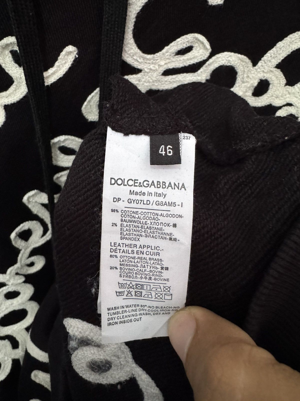 Dolce & Gabbana Dolco & Gabbana All Over Logo Hoodie Size US S / EU 44-46 / 1 - 9 Thumbnail