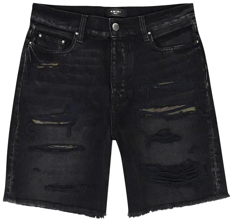 Amiri Amiri 'Camo Patch' Black Jean Shorts Size US 30 / EU 46 - 1 Preview