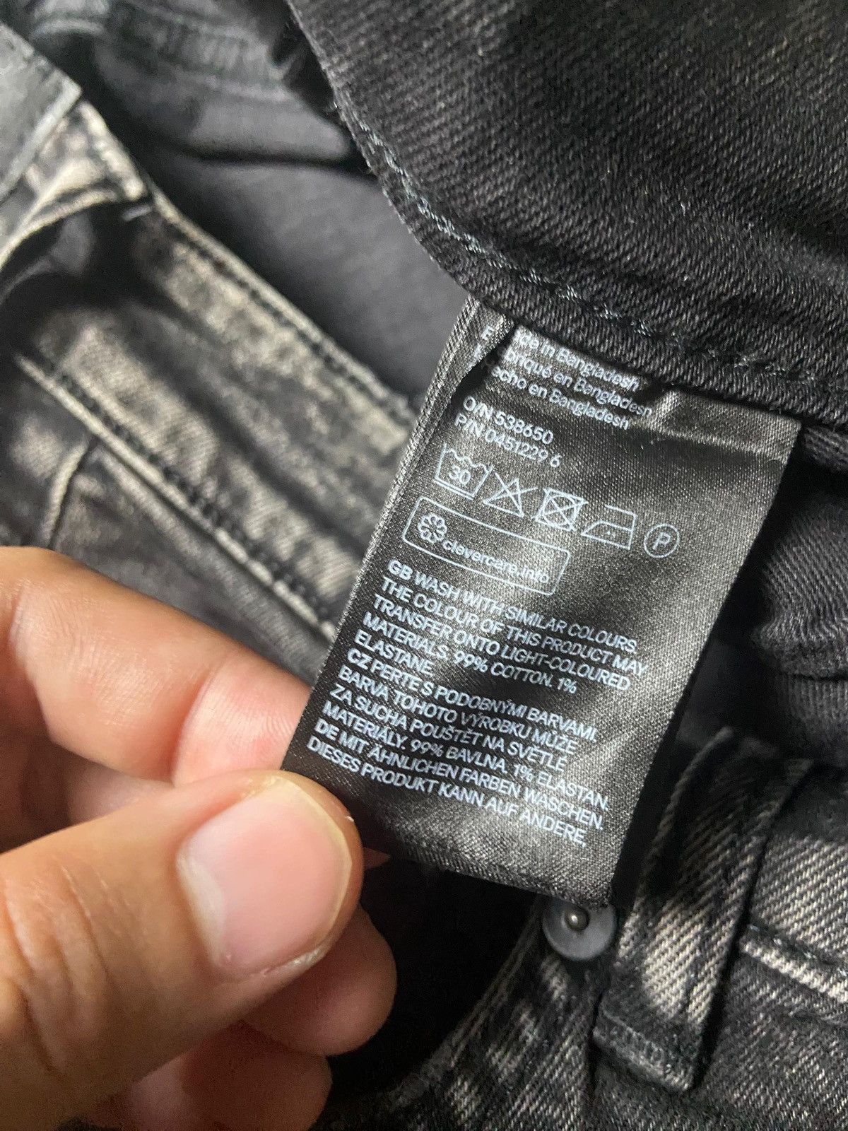 Japanese Brand &Denim Acid Black Distressed Skinny Jeans (165) Size US 30 / EU 46 - 3 Thumbnail