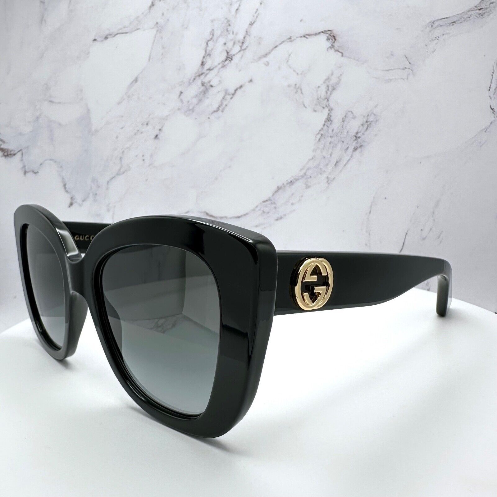 Gucci New Gucci Sunglasses Black Cat Eye Gold GG Metal Logo Size ONE SIZE - 20 Thumbnail