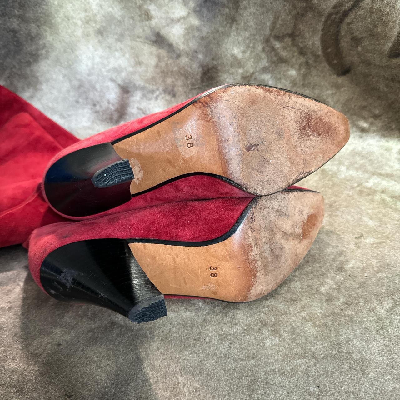 Chloe × Karl Lagerfeld × Vintage Vintage Chloe 70s red suede leather below the knee boots 38 Size US 8 / IT 38 - 8 Thumbnail
