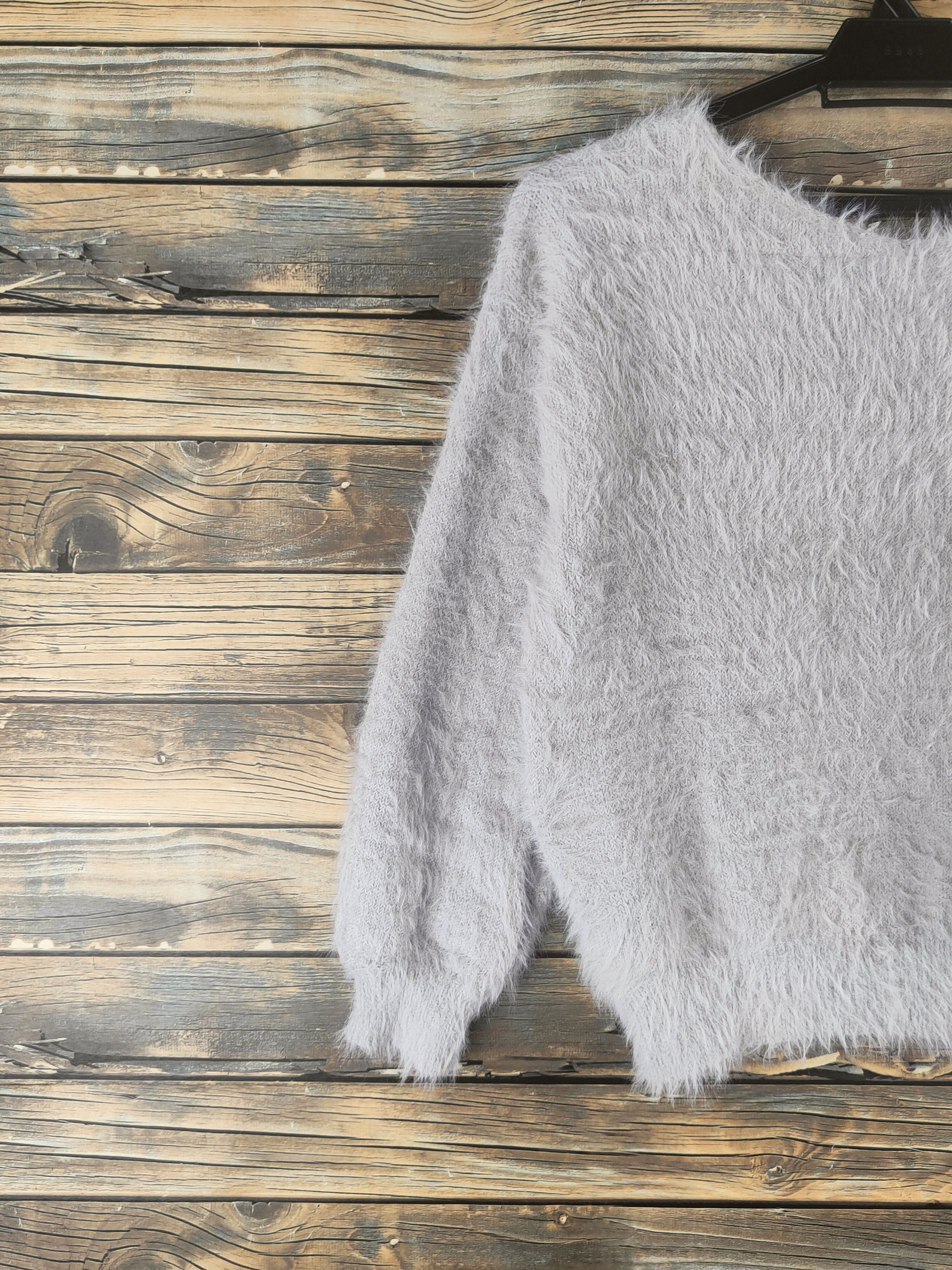 Japanese Brand DL Japanese Brand Gray shaggy Fur Mohair Knitwear #46-501 Size S / US 4 / IT 40 - 8 Thumbnail