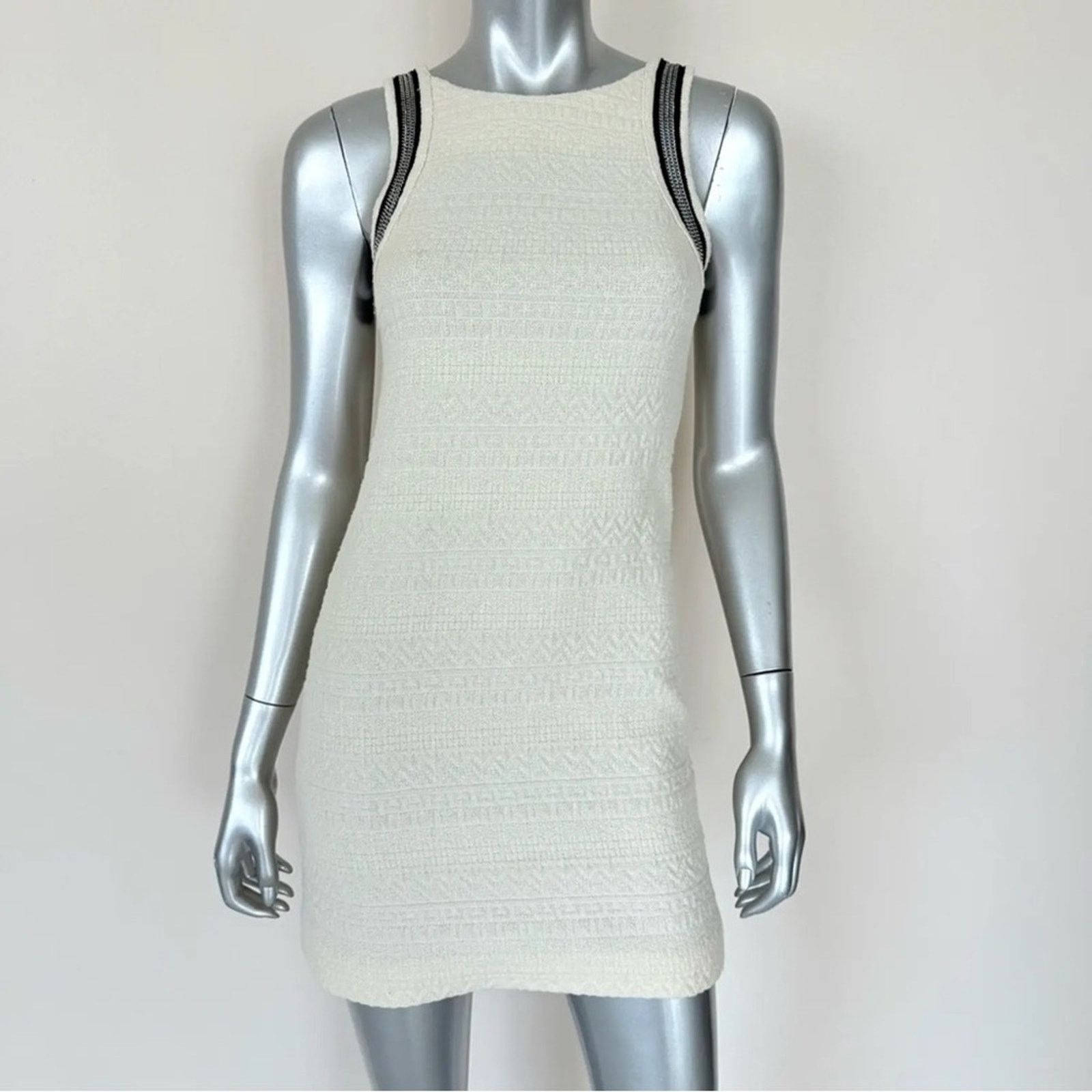 The Kooples NWT! The Kooples Cream Dress with Black Trim, Size 0 (US XS) Size XS / US 0-2 / IT 36-38 - 6 Thumbnail