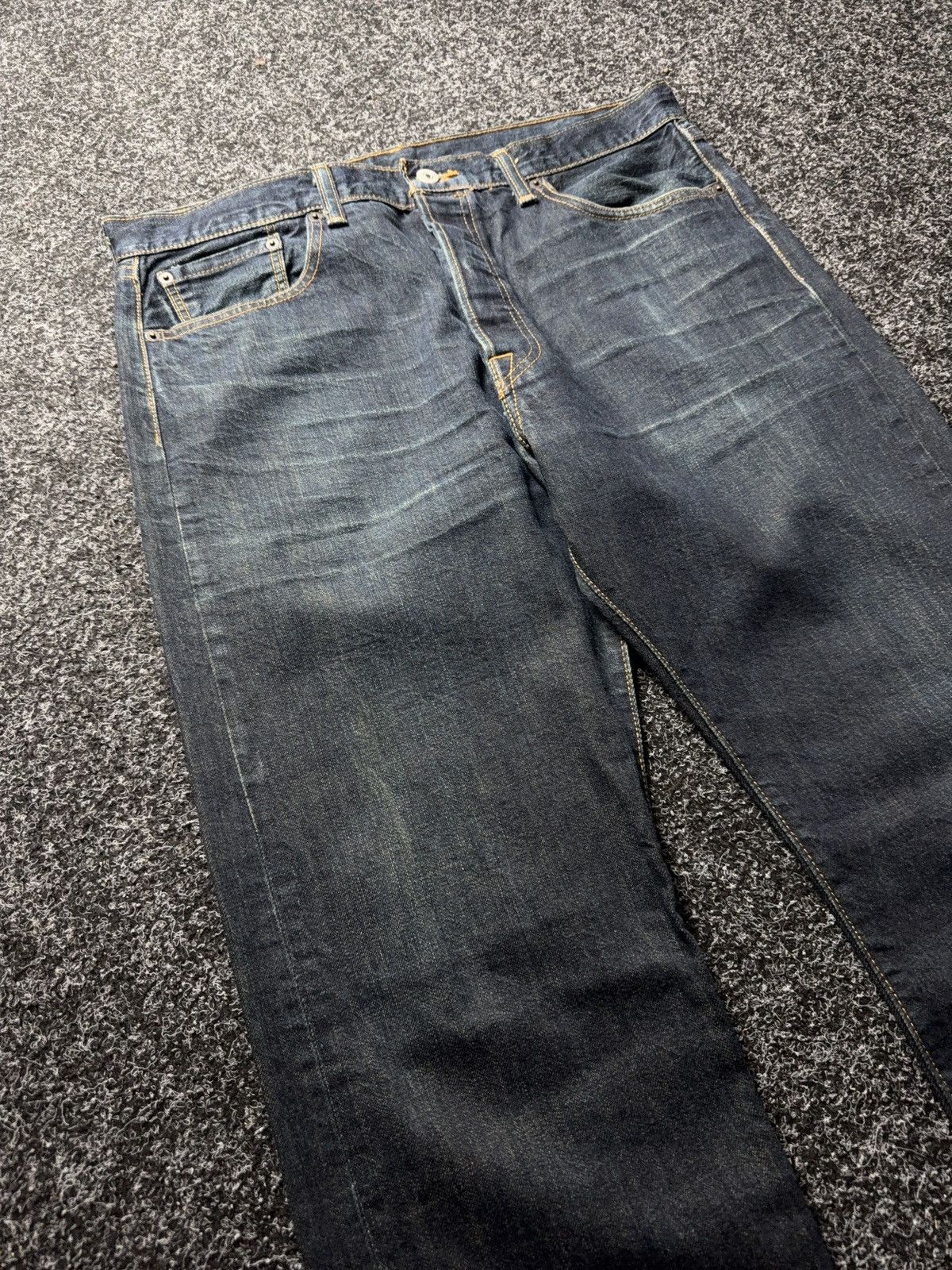 Levi's 00s Y2K USA Levi’s 501 Dark Wash Straight Leg Jeans W34 Size US 34 / EU 50 - 2 Thumbnail