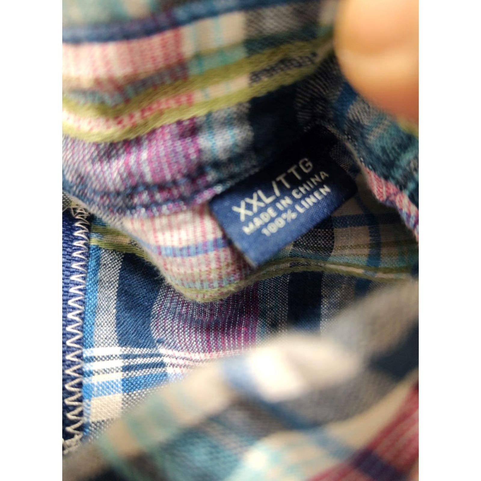 Tommy Bahama Tommy Bahama Shirt Men 2XL Plaid Linen Long Sleeve Button-Up Blue Pink White Casual Size US XXL / EU 58 / 5 - 5 Thumbnail