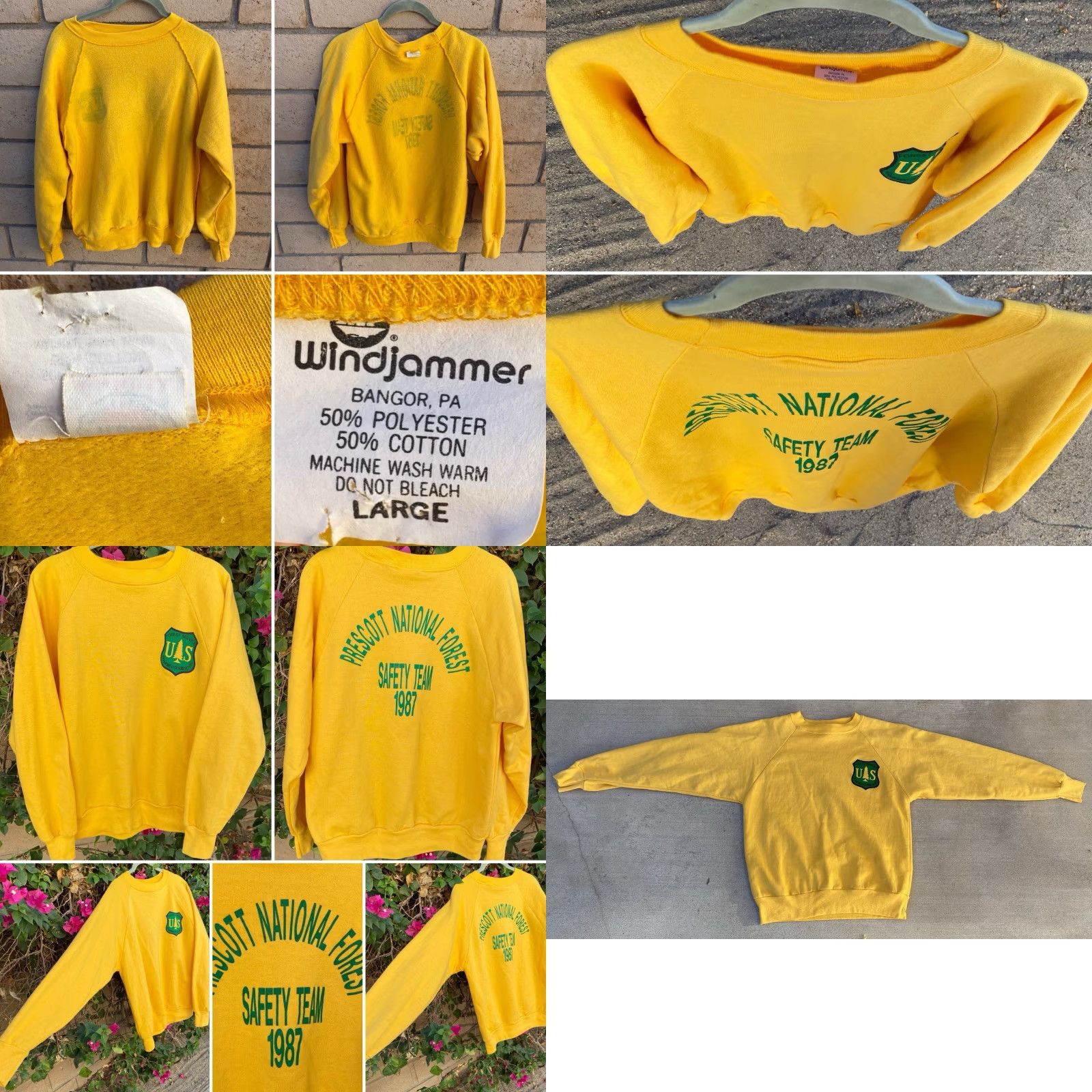 Vintage Vintage Prescott National Forest Safety Team Raglan Sweatshirt USFS Union Made L Size US L / EU 52-54 / 3 - 9 Thumbnail