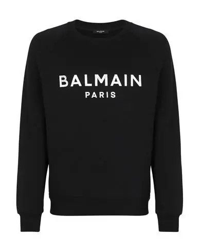 Balmain o1s1wg110825 Organic Cotton Sweatshirt in Black Size L / US 10 / IT 46 - 1 Thumbnail