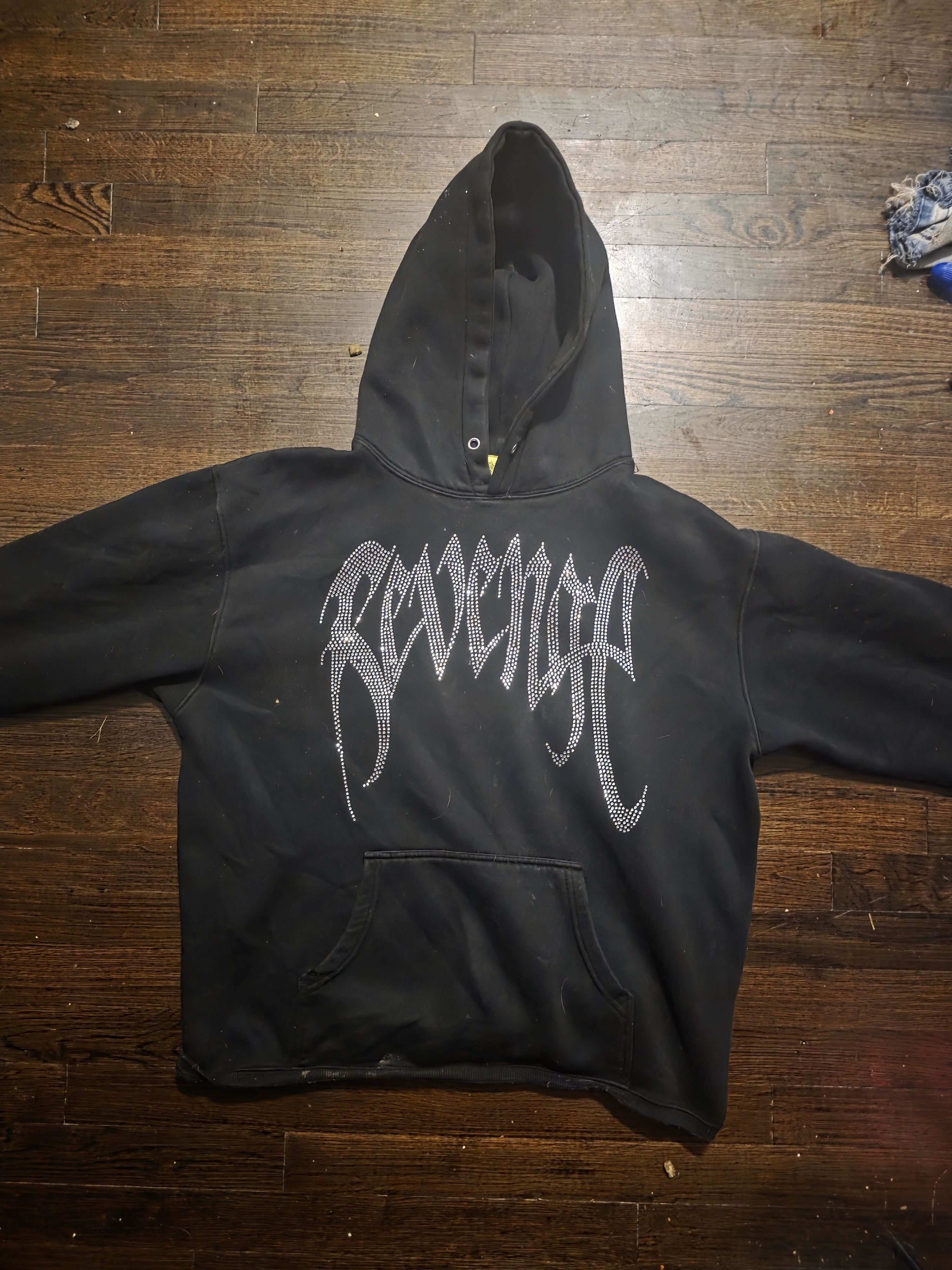 REVENGE XXXTentacion Heartbreak Bejeweled Hoodie｜関送無料 Revenge XXXTentacion Heartbreak Bejeweled Hoodie Black Men's