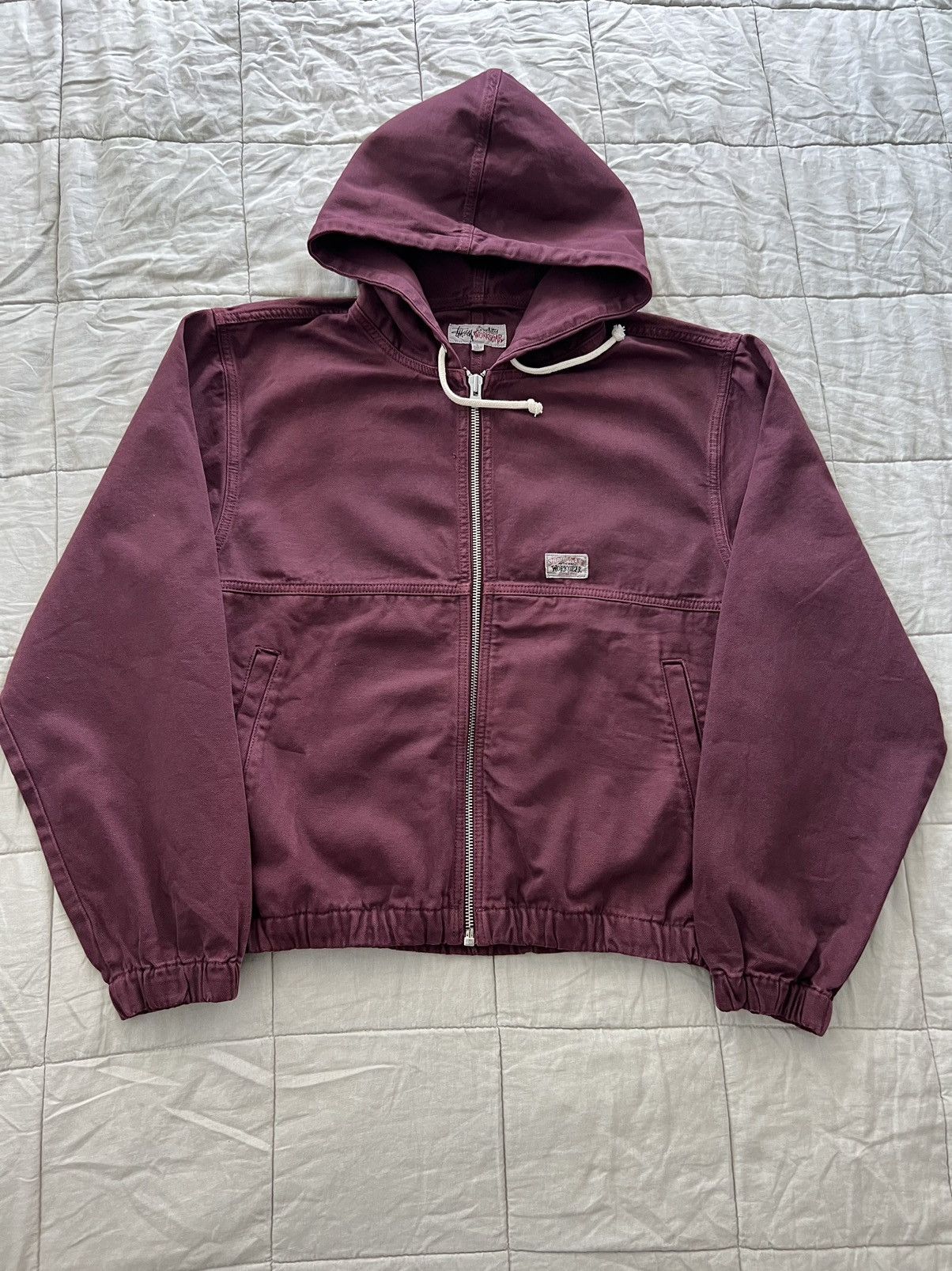 Stussy Stussy Unlined Canvas Work Jacket “Wine” Large | Grailed