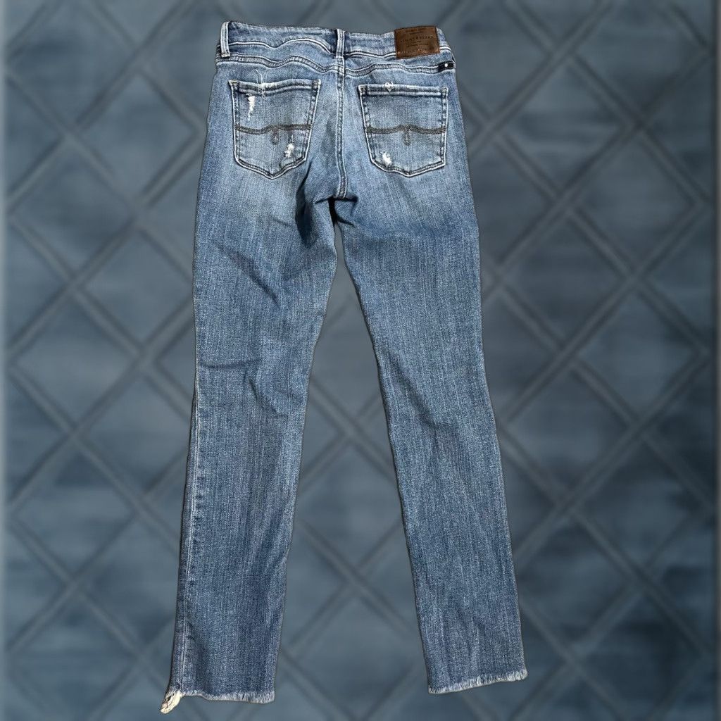 Lucky Brand VINTAGE Lucky Brand Jeans Womens 0/25 Blue Lolita Skinny Stretch Raw Hem Medium Wash Jeans Women 80s 90s USA Size 25" / US 0 / IT 36 - 1 Thumbnail