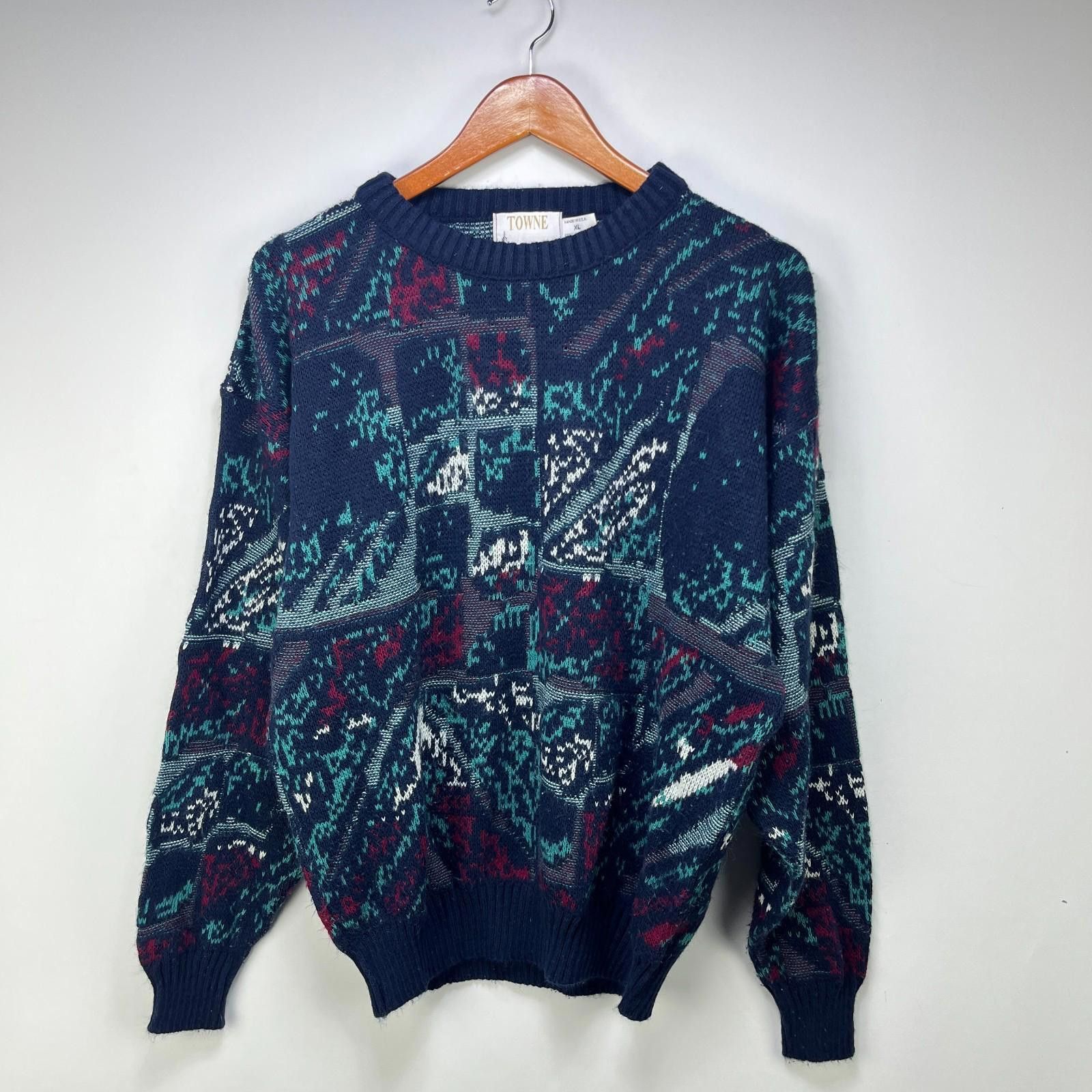 Vintage Vintage Coogi Style London Fog Knit Sweater XL 3D Pattern Size US XL / EU 56 / 4 - 1 Thumbnail