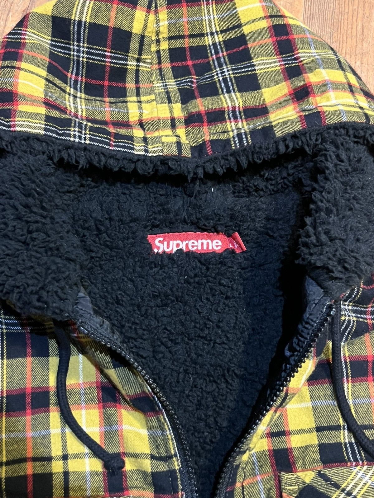 Supreme Supreme Lined zip up hooded flannel shirt | Grailed