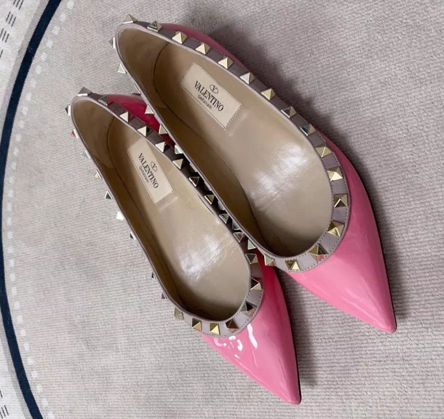 Valentino Valentino 95 New Calf Leather Rivet Low Heel 35EU Size US 4.5 / IT 34.5 - 1 Thumbnail